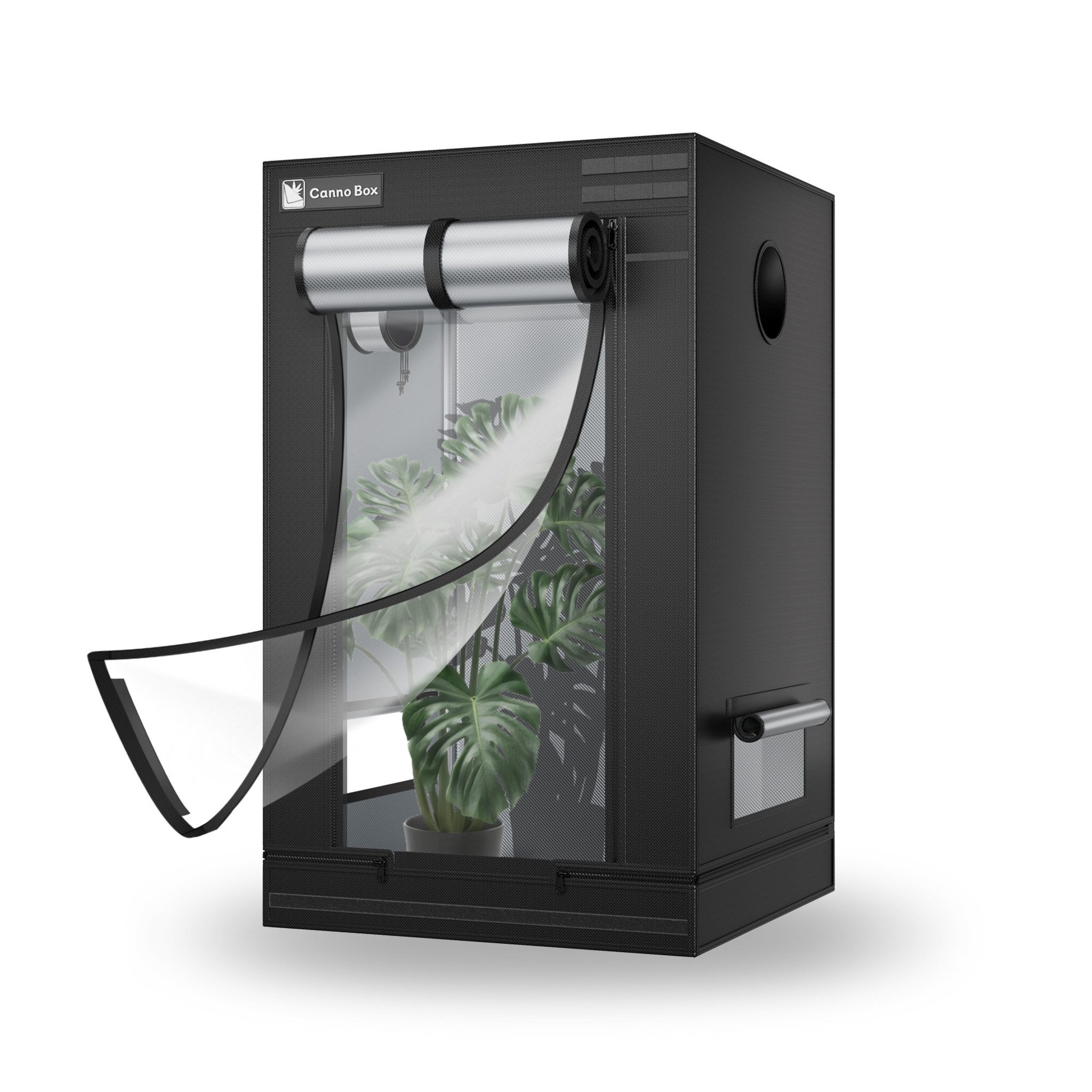 CannoBox Gewächshaus CannoBox Growbox Die zweischichtige Tür Growzelt Growschrank, BxTxH: 60 x 60 x 100 cm, BxTxH:80x80x180cm,1680D,Lichtdichte Tür und Beobachtungstür