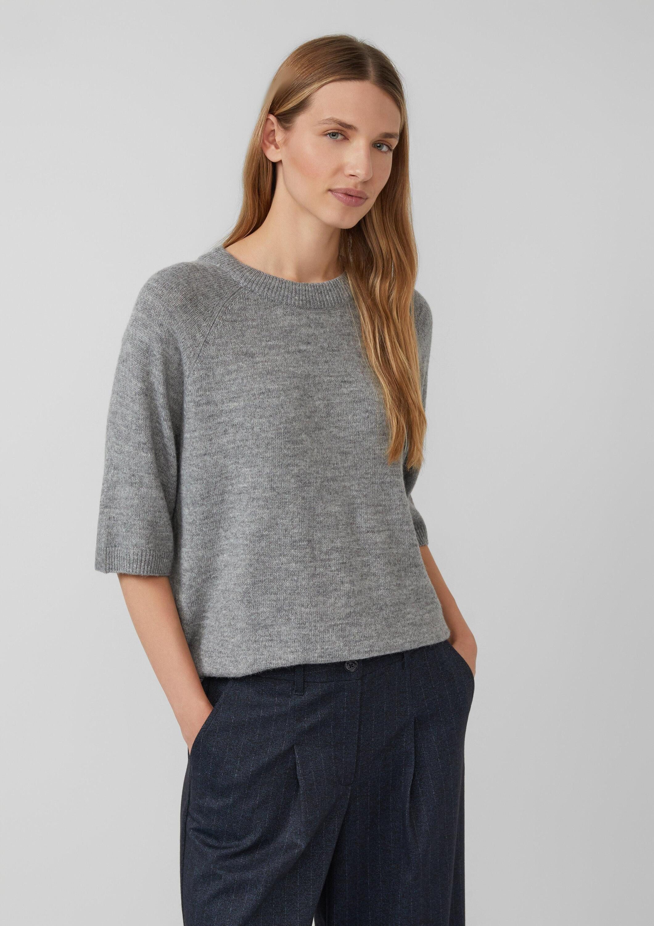 s.Oliver Kurzarmpullover Strickpullover Kurzarmpullover aus Alpakamix günstig online kaufen