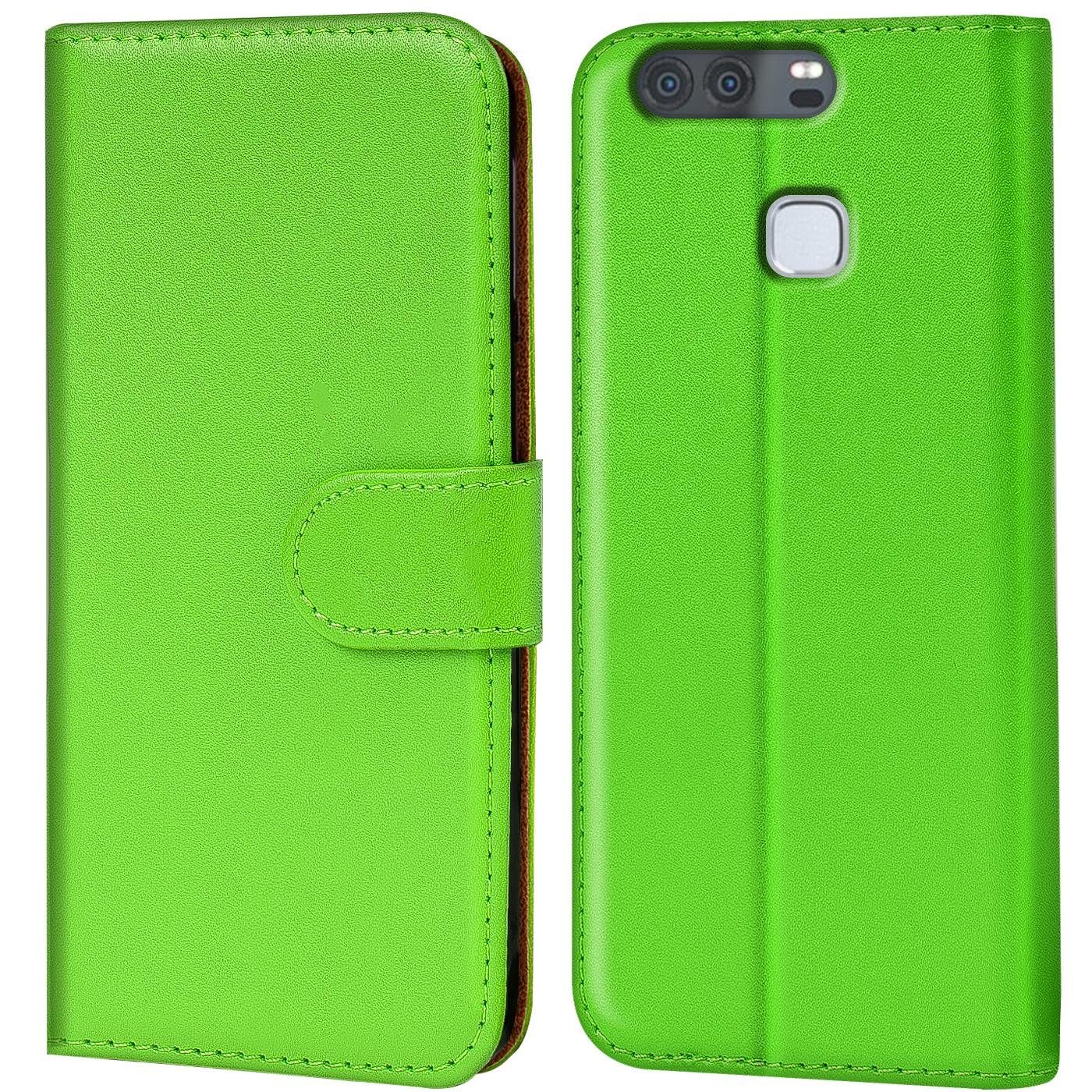 CoolGadget Handyhülle Wallet Klapp Tasche Book Case für Huawei P9 5,2 Zoll, Hülle Klapphülle Flip Cover Etui Schutzhülle