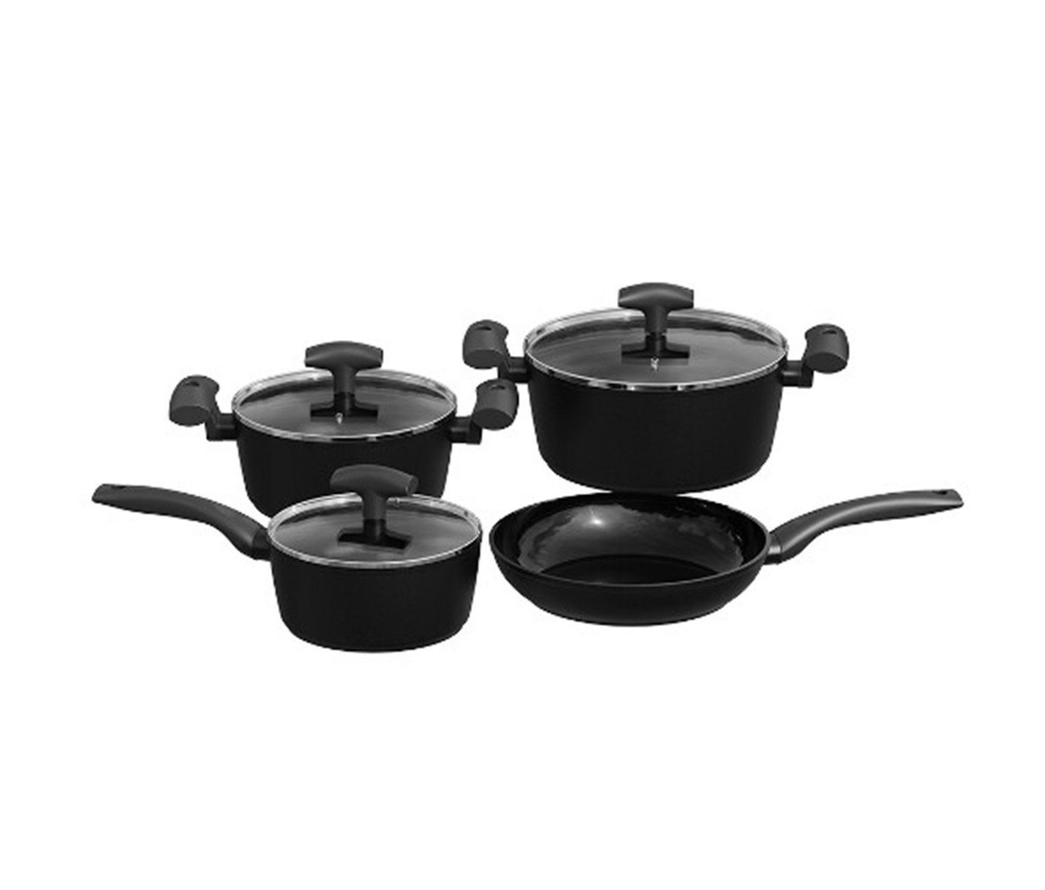 Michelino Kochtopf Set Nora, Aluminium (7-tlg), mit Keramik-Antihaftbeschichtung, Induktionsgeeignet
