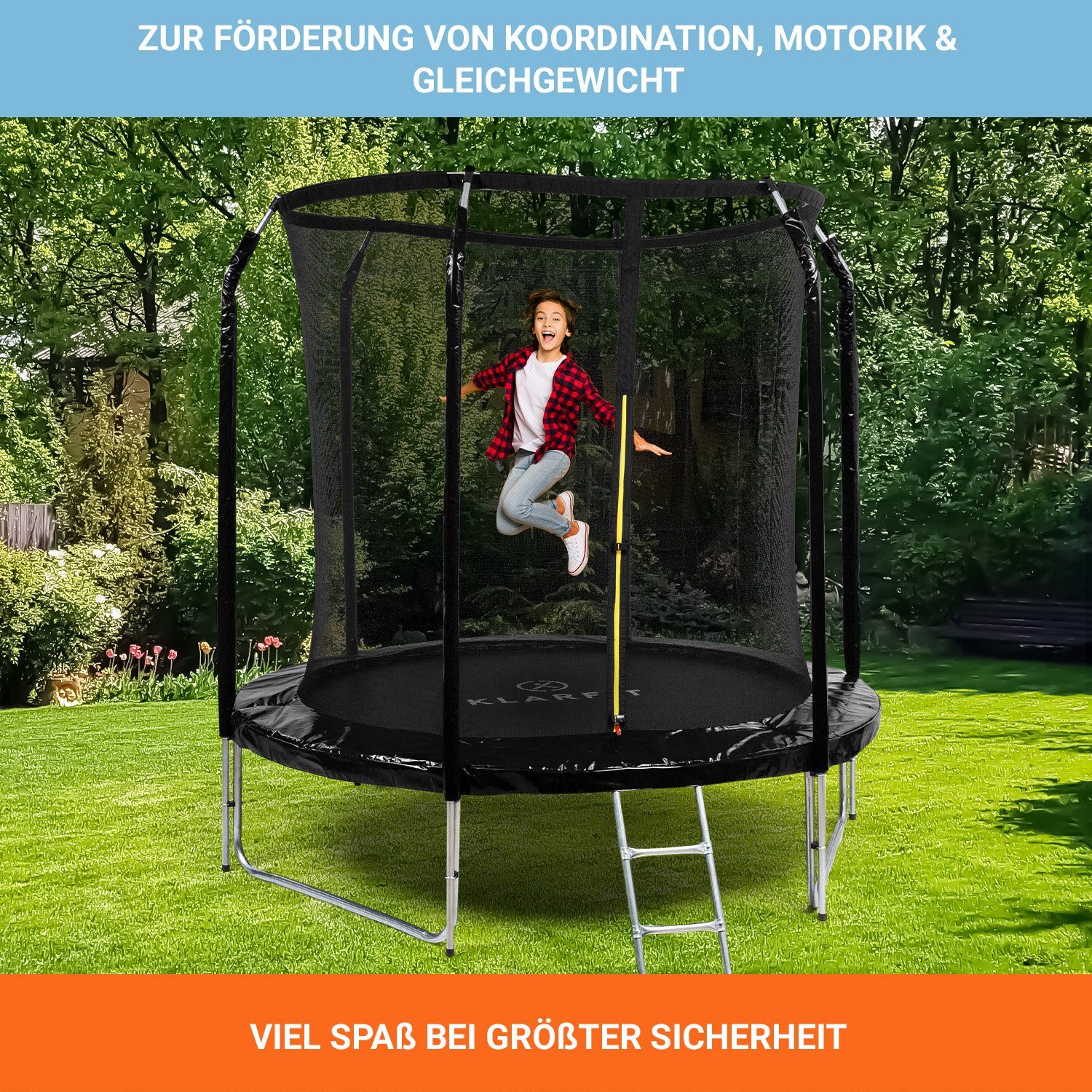 KLARFIT Gartentrampolin Jumpstarter, Ø 0 cm, Kinder Trampolin Outdoor Trampolin Kinder Gartentrampolin für zuhause