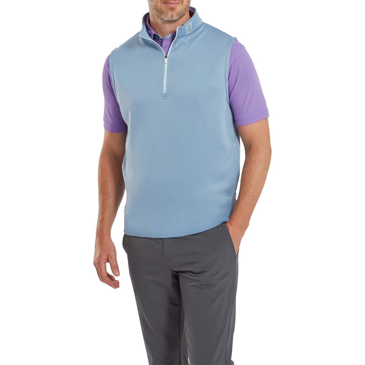 FOOTJOY Golfweste FootJoy Weste Storm Stretch Half-Zip Hellblau Herren
