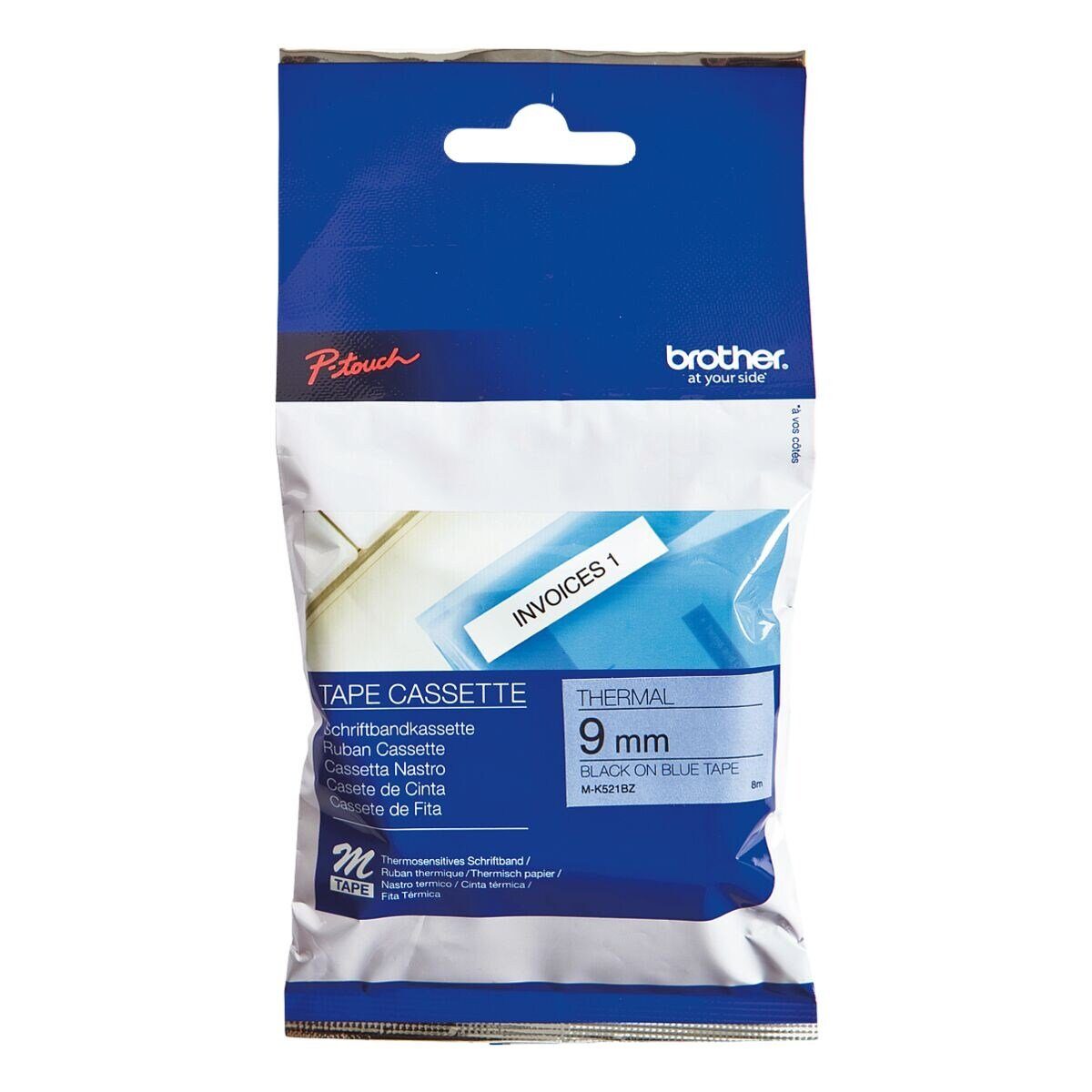 Brother Beschriftungsband M-K521, M-Tape 9 mm x 8 m, für P-Touch