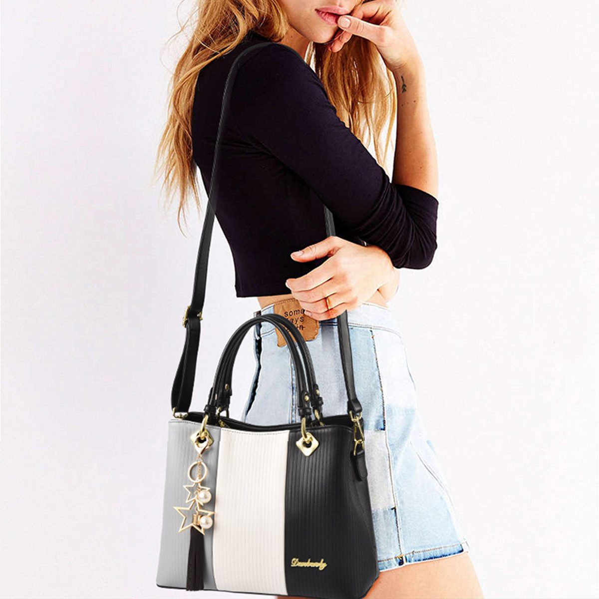 XDeer Shopper Damen Schultertasche Henkeltasche Stylish Verstellbarer Rieme günstig online kaufen