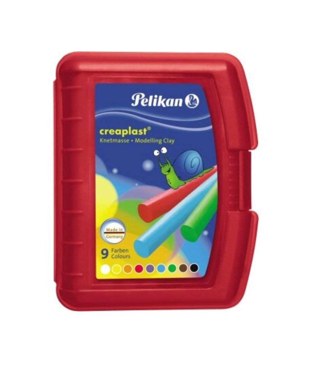 Pelikan Play-Doh Pelikan Kinderknete Creaplast, 9 Farben (Packung, 9-tlg., Kinderknete), Verpackung: 9 Farben im roten Etui