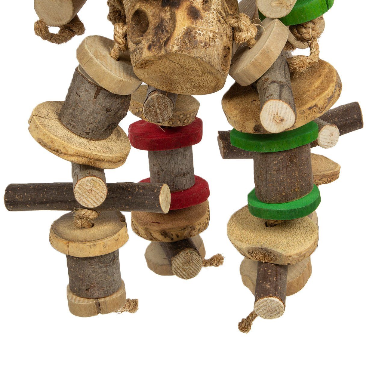 Happy Bird Vogelspielplatz Riesiges Papageien Shredderspielzeug, Giant Bam Tower aus Javaholz, 100 x 35 x 35 cm