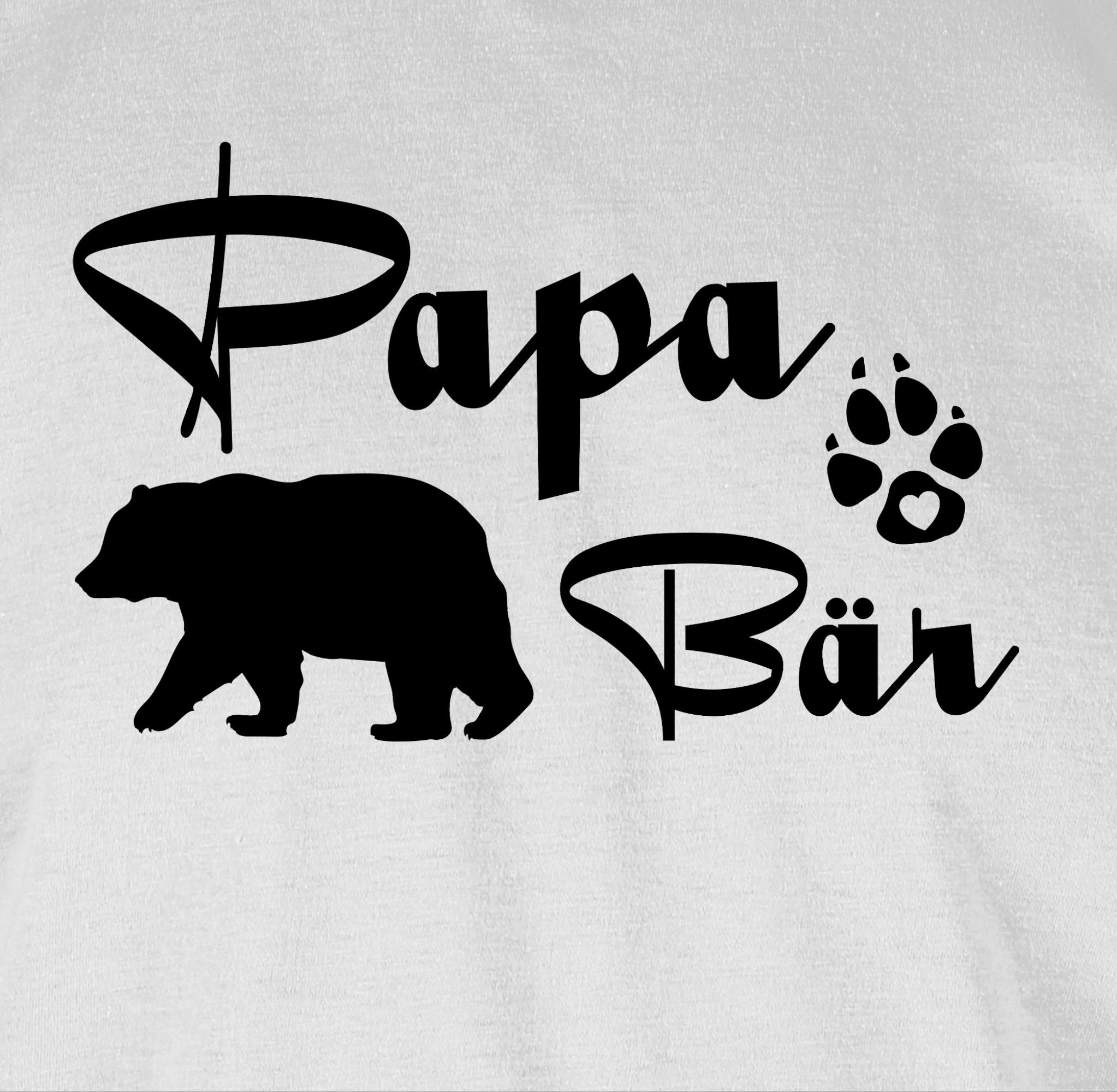 Shirtracer T-Shirt Papa Weiß Bär Geschenk Vatertag Papa Lettering 03 für