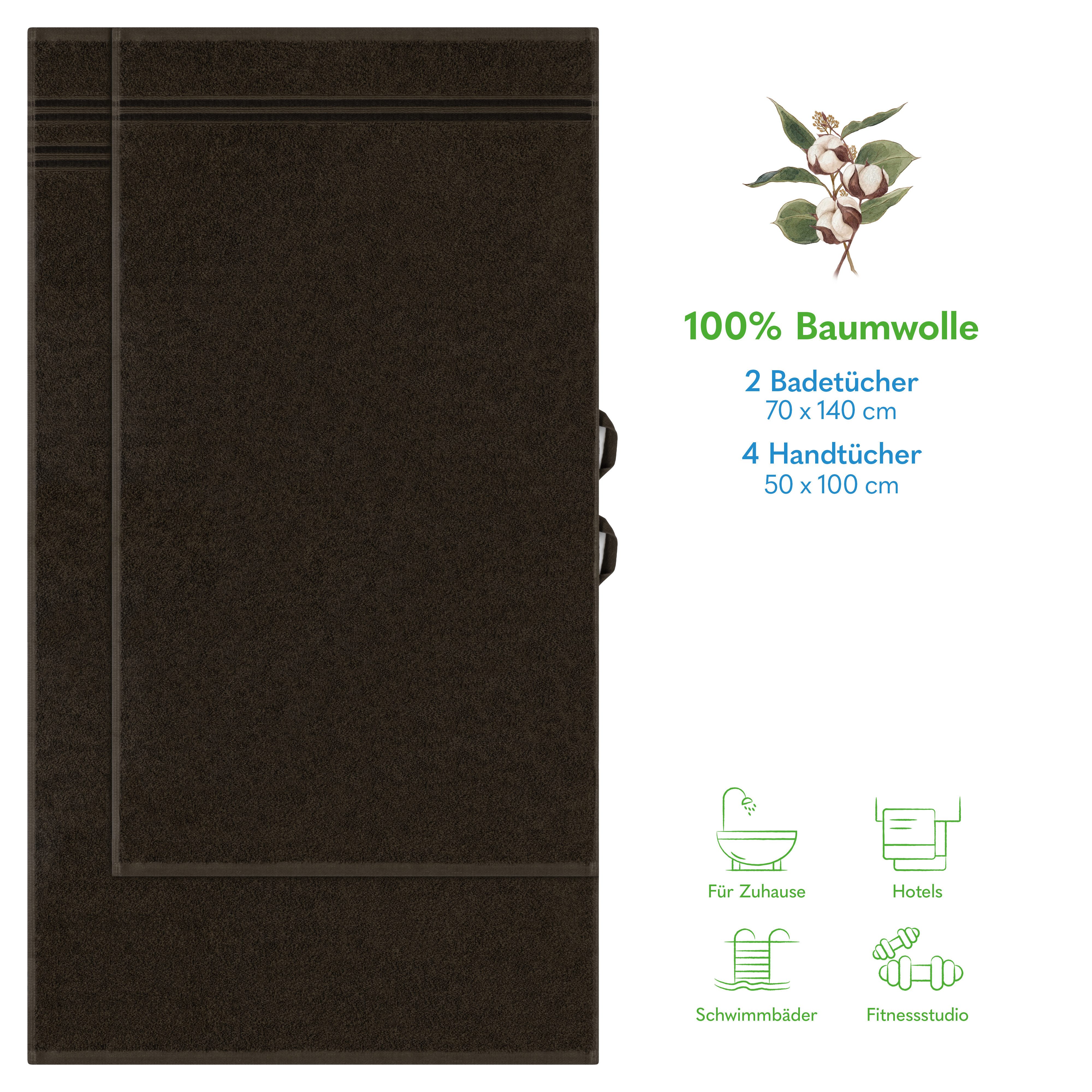 HAMMETEX Handtuch Set 6-teiliges Handtuch Set, 100% Baumwolle, Weich & Saug günstig online kaufen