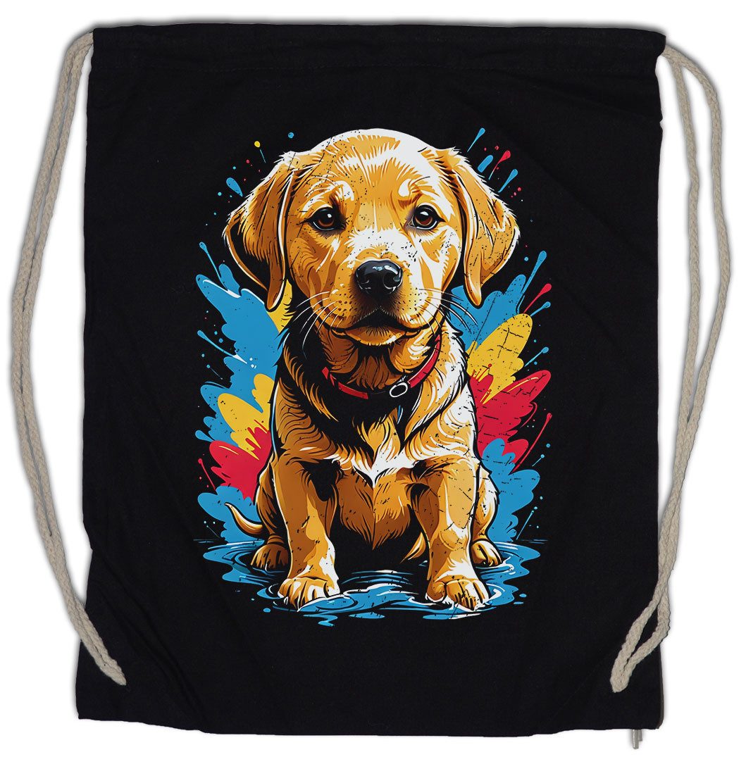 Urban Backwoods Turnbeutel Labrador Puppy Art Turnbeutel Golden Retriever Welpe Hund Dog Breed (1-tlg), Pet Rasse Züchter Fan