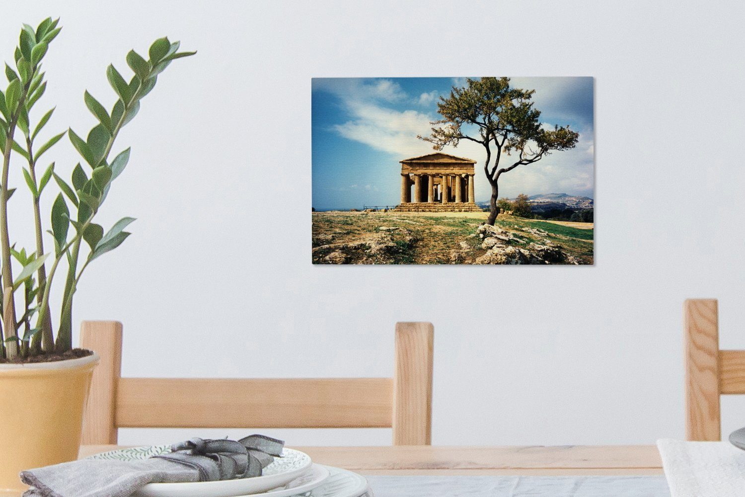 der cm Leinwandbild Wandbild Der Concordia Wanddeko, St), OneMillionCanvasses® Leinwandbilder, Aufhängefertig, 30x20 in Tempel (1 Sizilien,