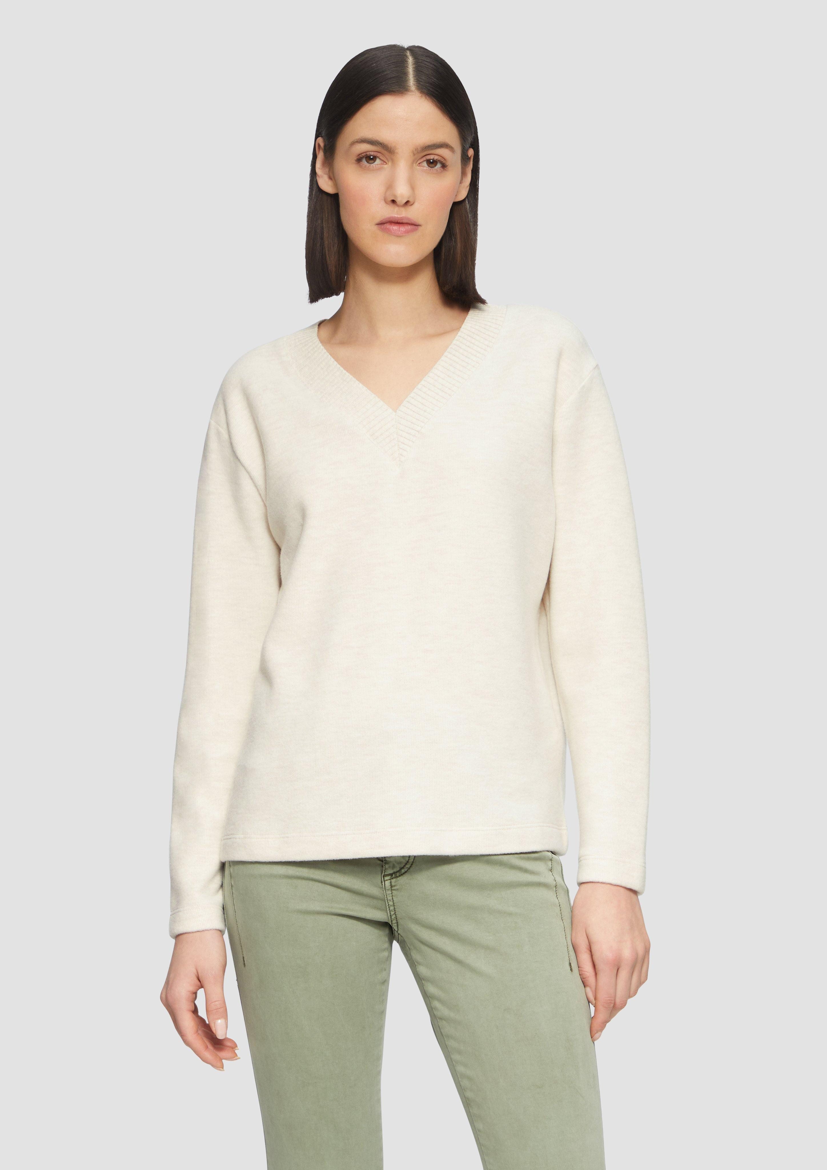 s.Oliver Sweatshirt Weiches Sweatshirt mit V-Ausschnitt günstig online kaufen