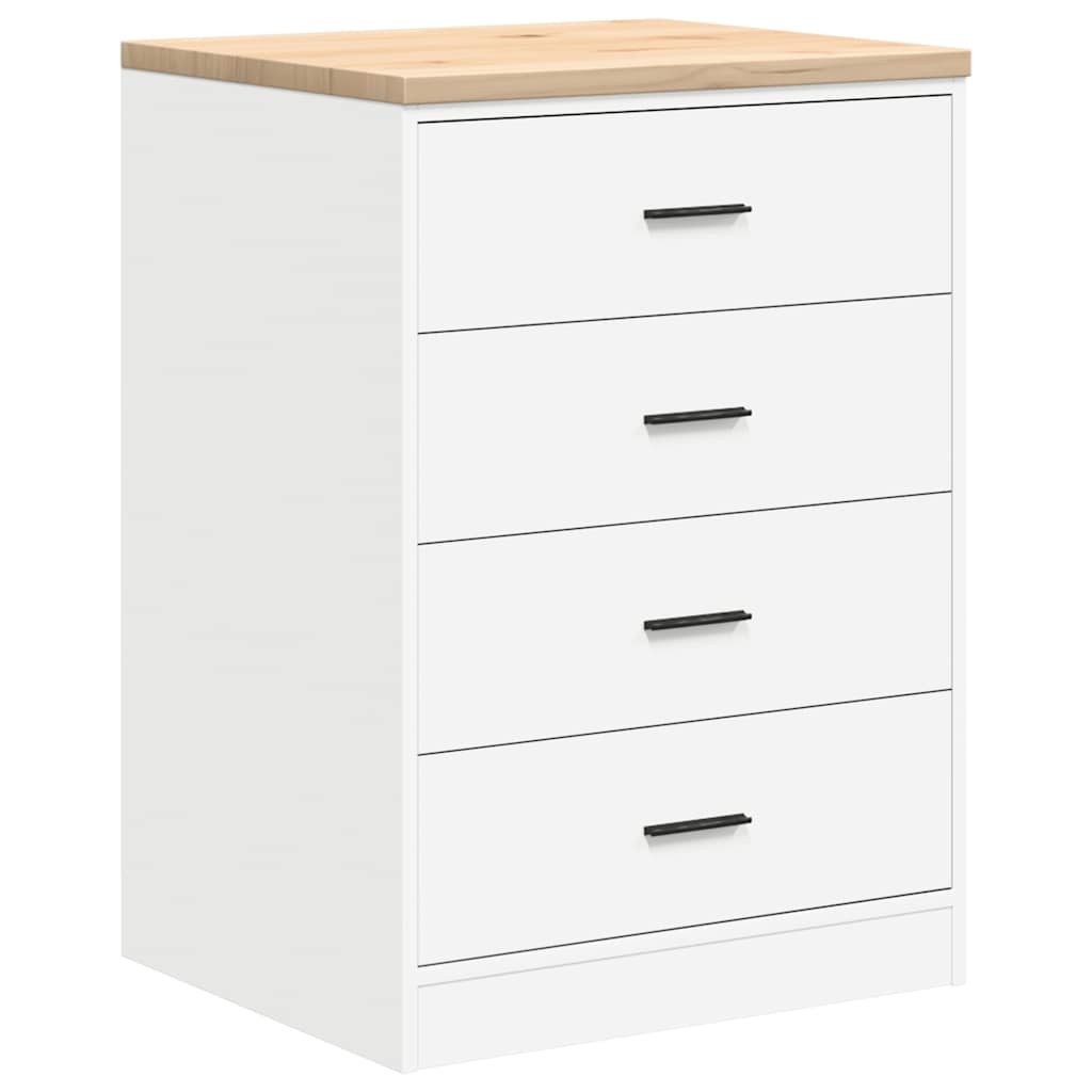 vidaXL Werkzeugschrank Garagen-Aufbewahrungsschrank Weiß 60x51x85 cm Massivholz Kiefer (1-St)