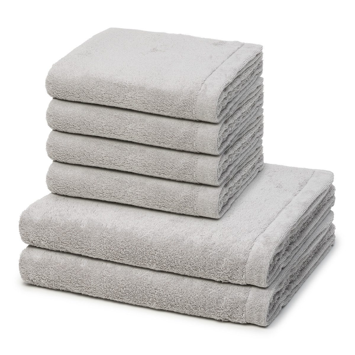 Cawö Handtuch Set Lifestyle, Walkfrottee (Spar-Set, 6-St), 4 X Handtuch 2 X Duschtuch im Set - Baumwolle - Saugstark