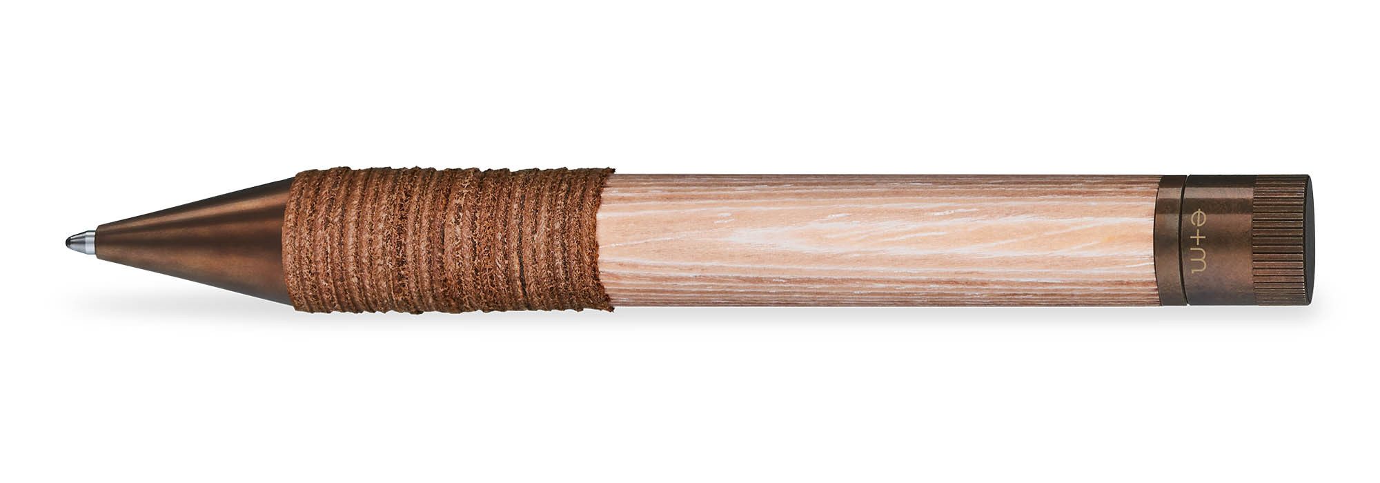 e+m Drehkugelschreiber MELANGE, Eleganz & Natürlichkeit aus massivem Holz Großraummine