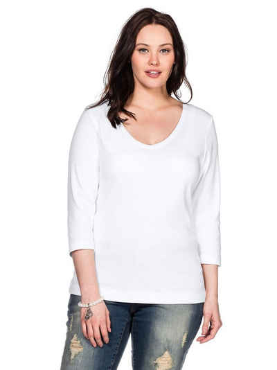 Sheego 3/4-Arm-Shirt Große Größen aus reiner Baumwolle