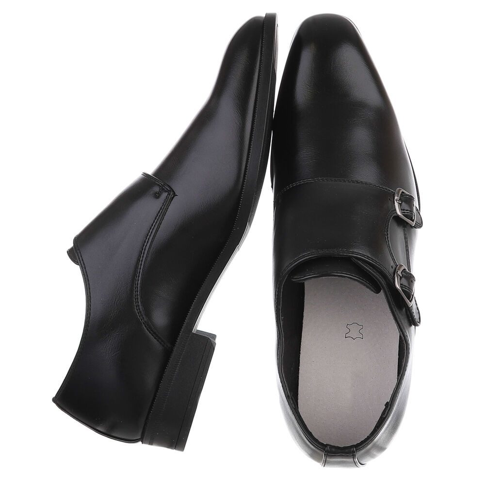 Coolwalk Herren Double Monk Schuh elegant Business Casual Schnürschuh (91917851) Blockabsatz Business-Schuhe in Schwarz – Bild 2 von 5