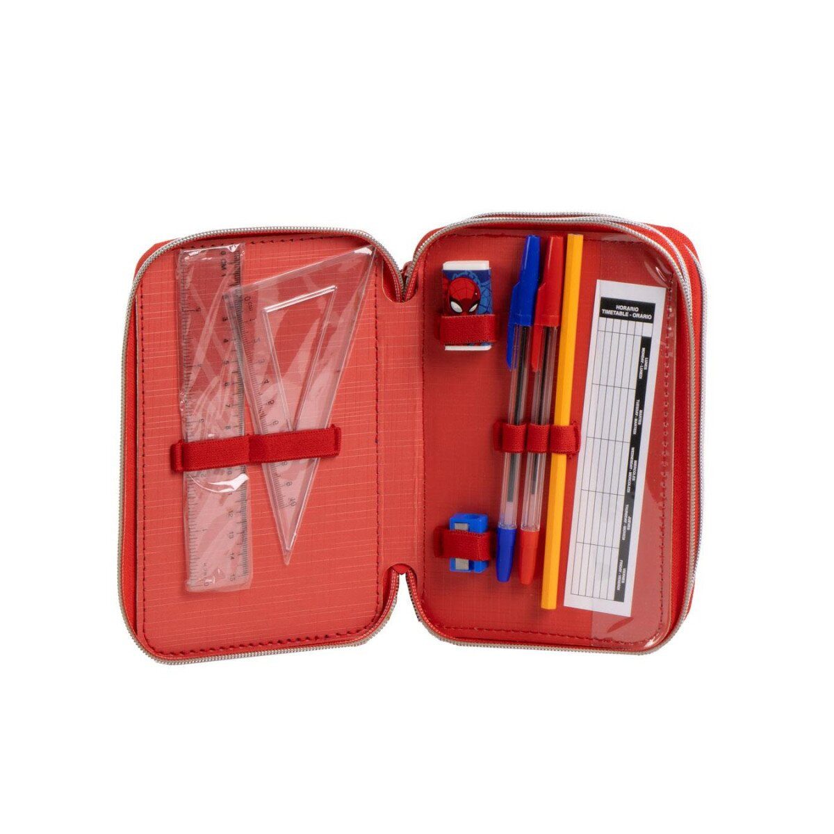 Spiderman Federmäppchen Spiderman Federmäppchen 3-Fach gefüllt Marvel Schule Kinder