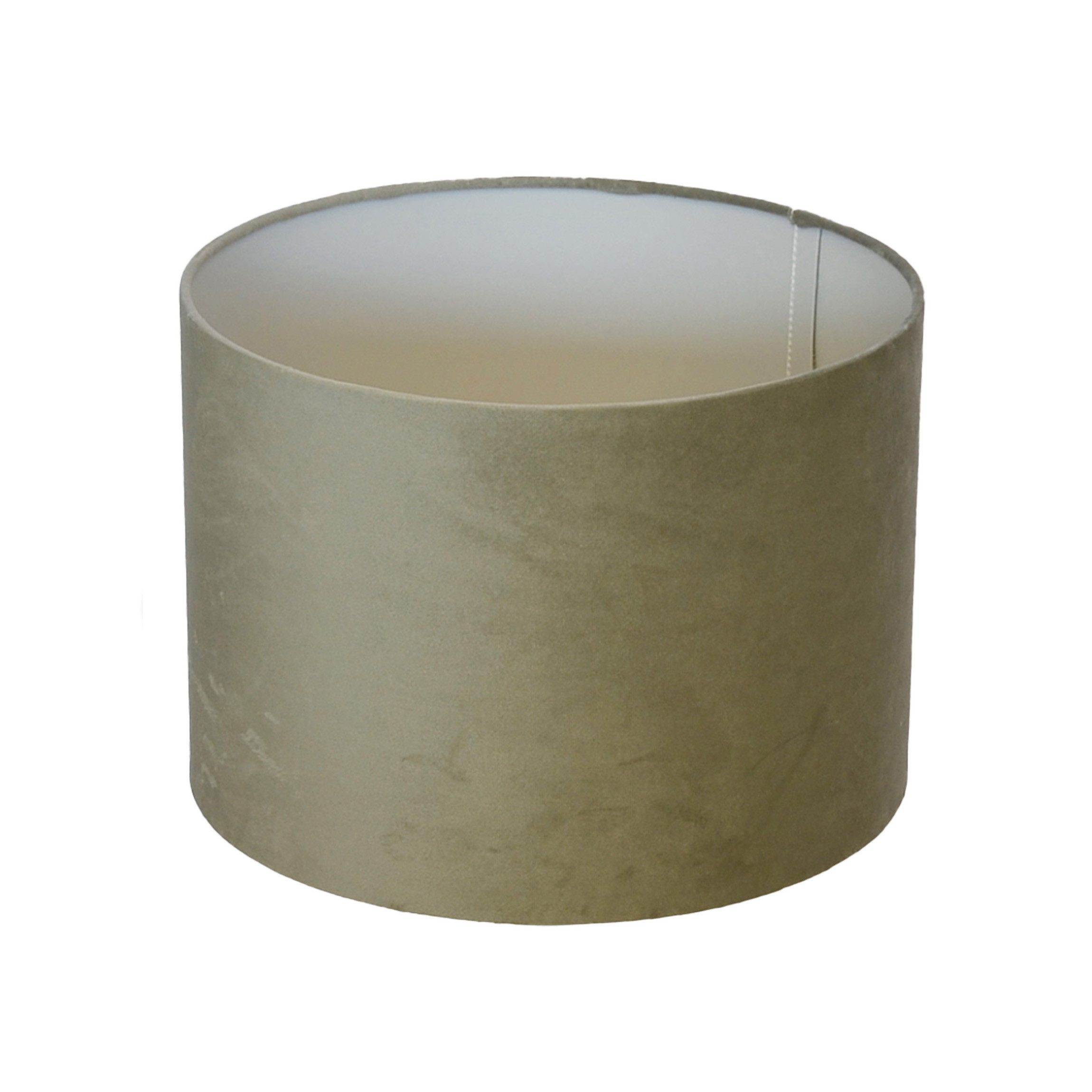 B&S Lampenschirm Lampenschirm Ø 20 x 15 cm hellgrau Velour Zylinderförmig günstig online kaufen