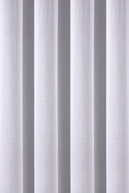 Gardine Voile mit Effekt Weiß, DecoHome24, Kräuselband (1 St), halbtransparent, Voile, Store