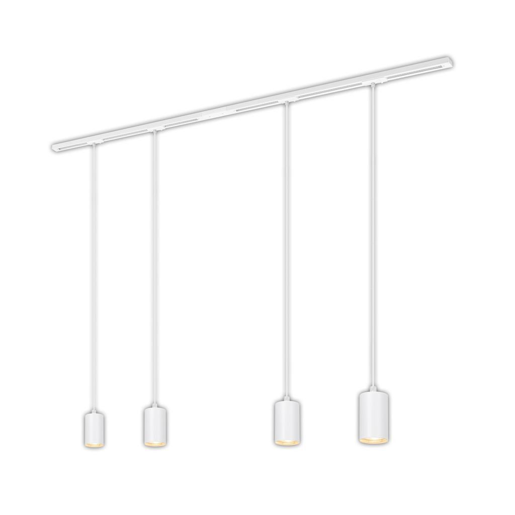 Briloner Leuchten LED Pendelleuchte 8015046B, LED wechselbar, 2700K - Extra-Warmweiß, Schienensystem Rail 1,5 m Weiß max. 9W Decke Wohnzimmer Büro Küche