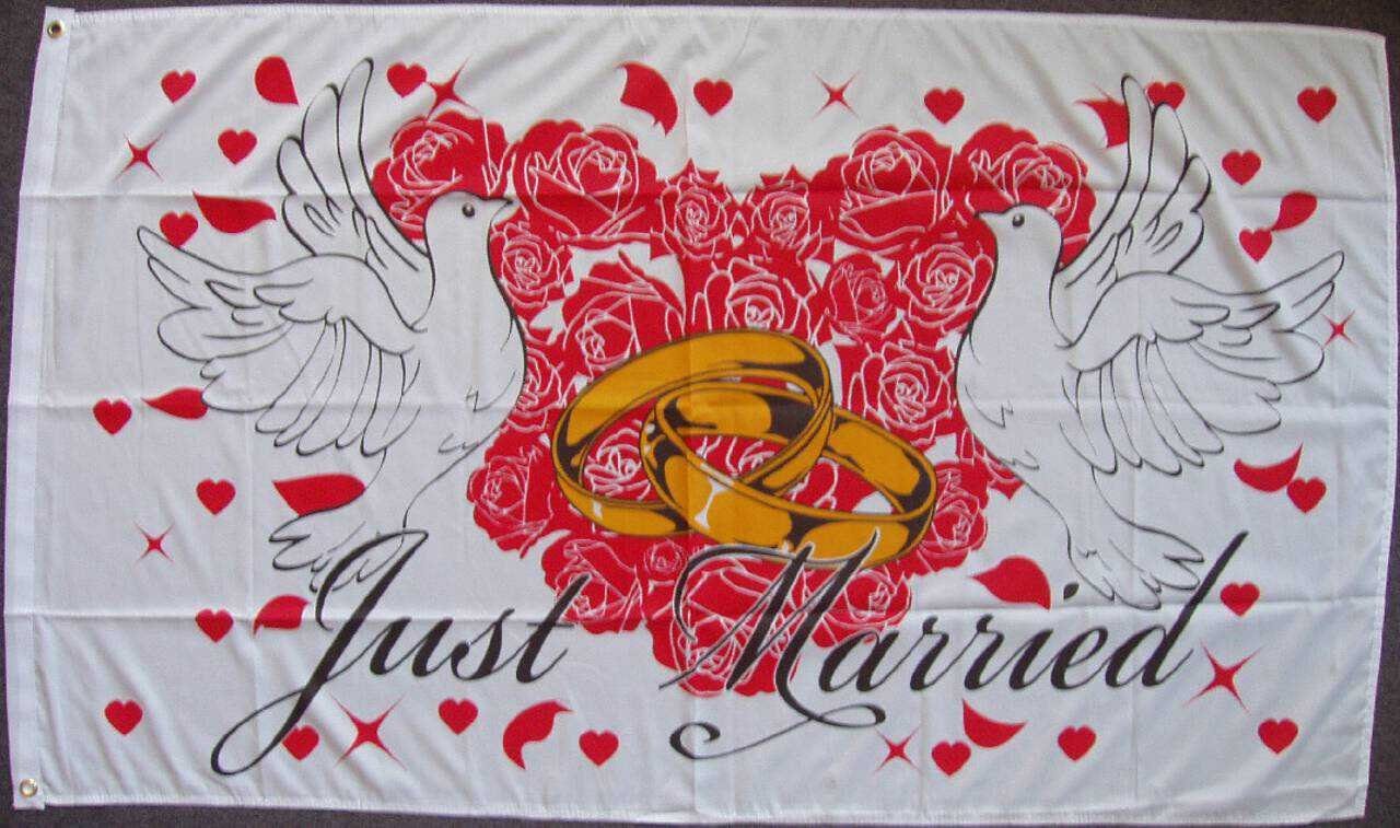 flaggenmeer Flagge Just Married 3 80 g/m²
