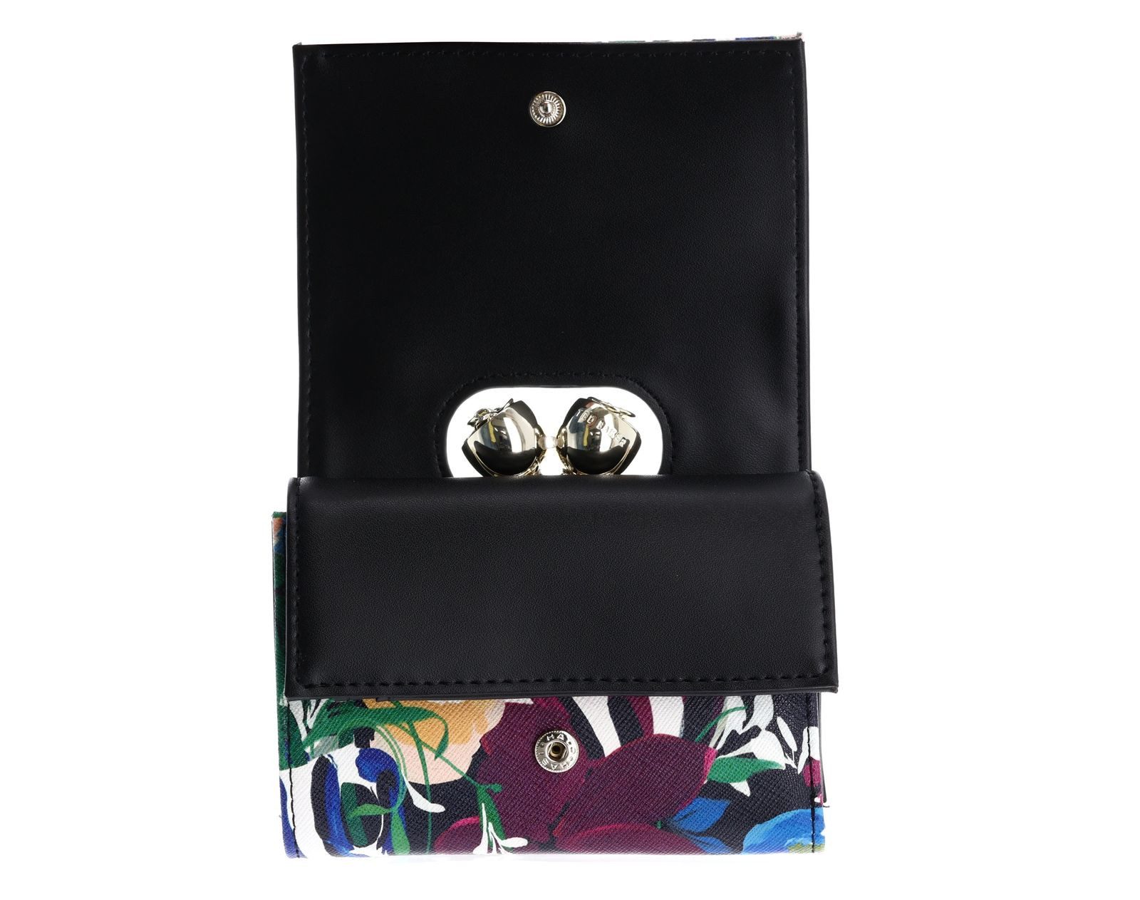 Ted Baker Geldbörse Bouquet Printed Leather Small Bobble Purse, aus echtem Rindsleder