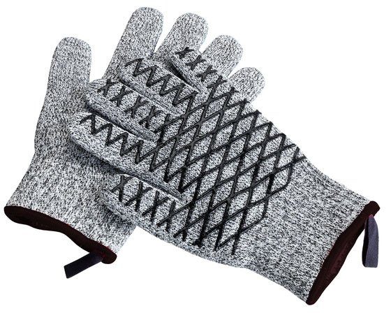 Maximex Grillhandschuhe 2in1, (Set, 2-tlg), Schnittschutzhandschuhe für Herren, hitzebeständige Küchenhandschuhe