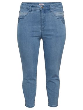 Sheego Stretch-Jeans Große Größen in 7/8-Länge, mit Stickerei vorn