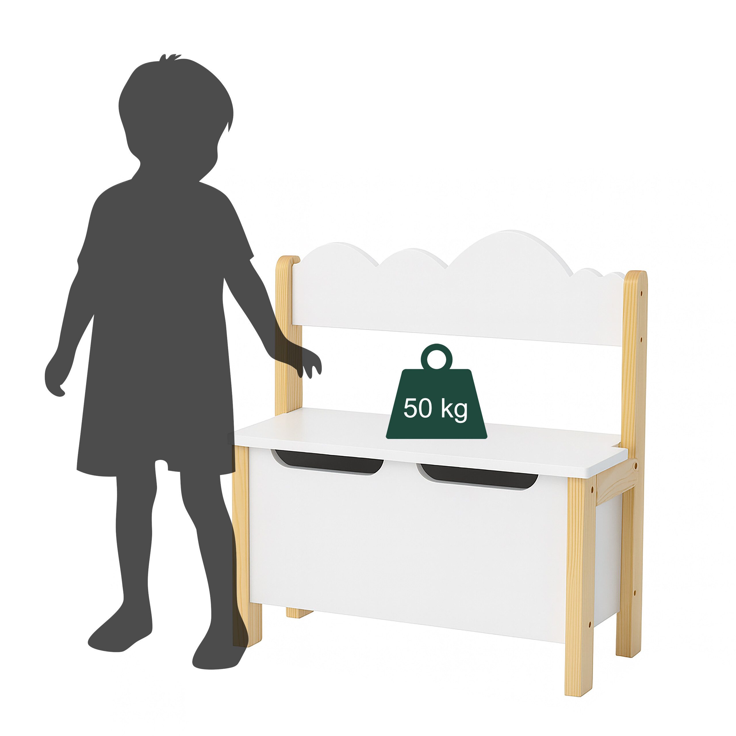relaxdays Sitzbank Kinderbank mit Stauraum (1-St) – Bild 5 von 5