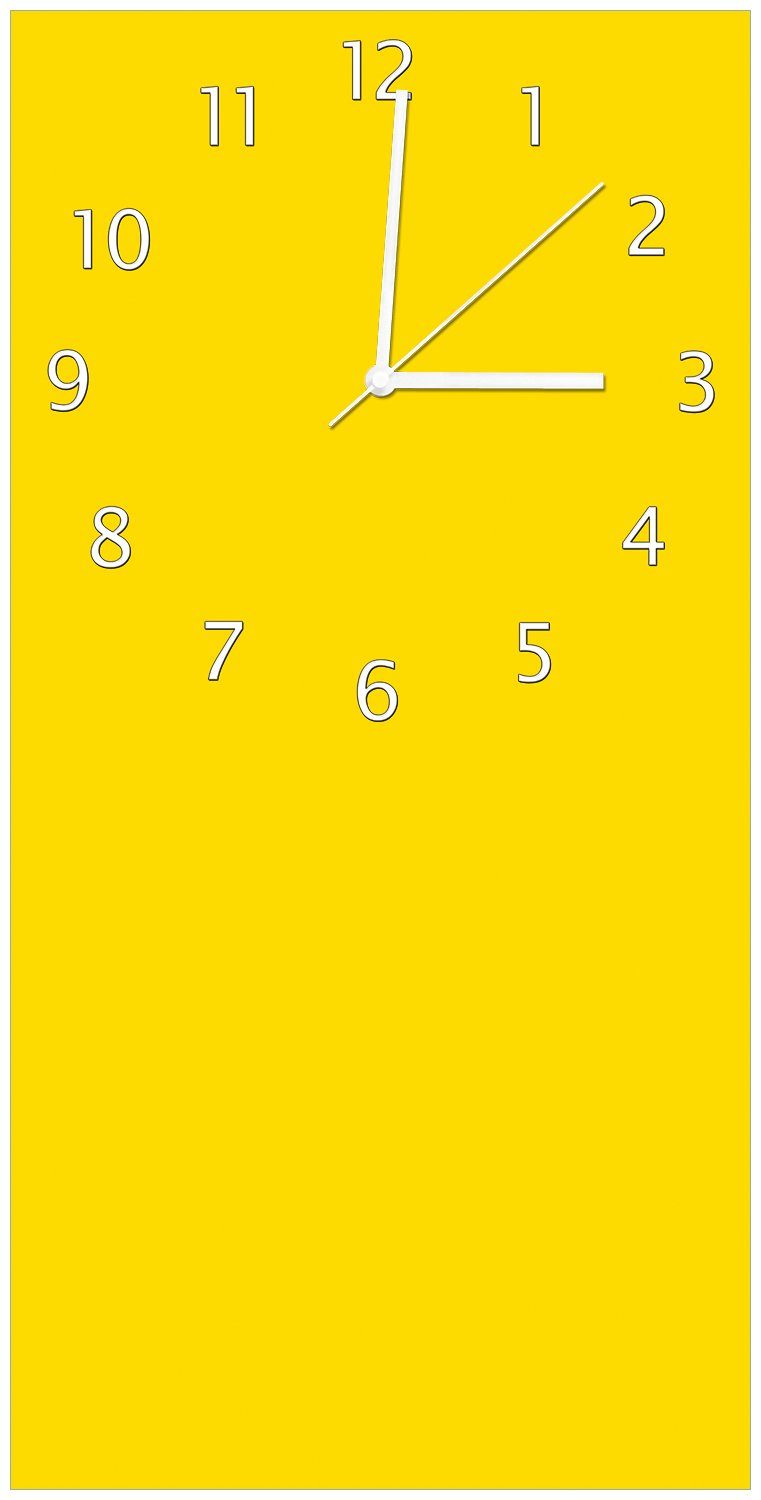 Acryl) (Uhr Wanduhr aus Wallario Gelb