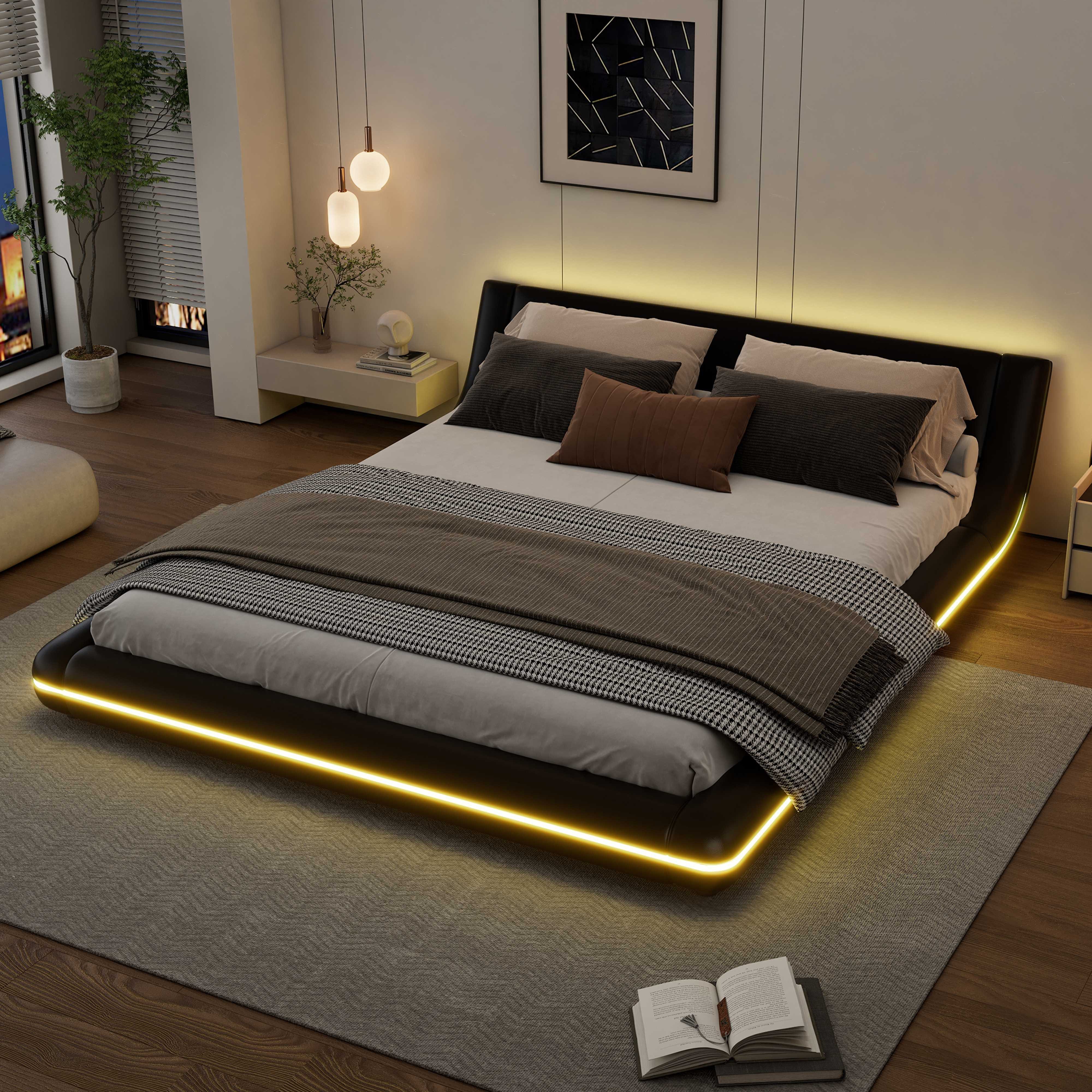 BlingBin Polsterbett Bodenbett (1-tlg., mit LED-Umgebungsbeleuchtung, günstig online kaufen