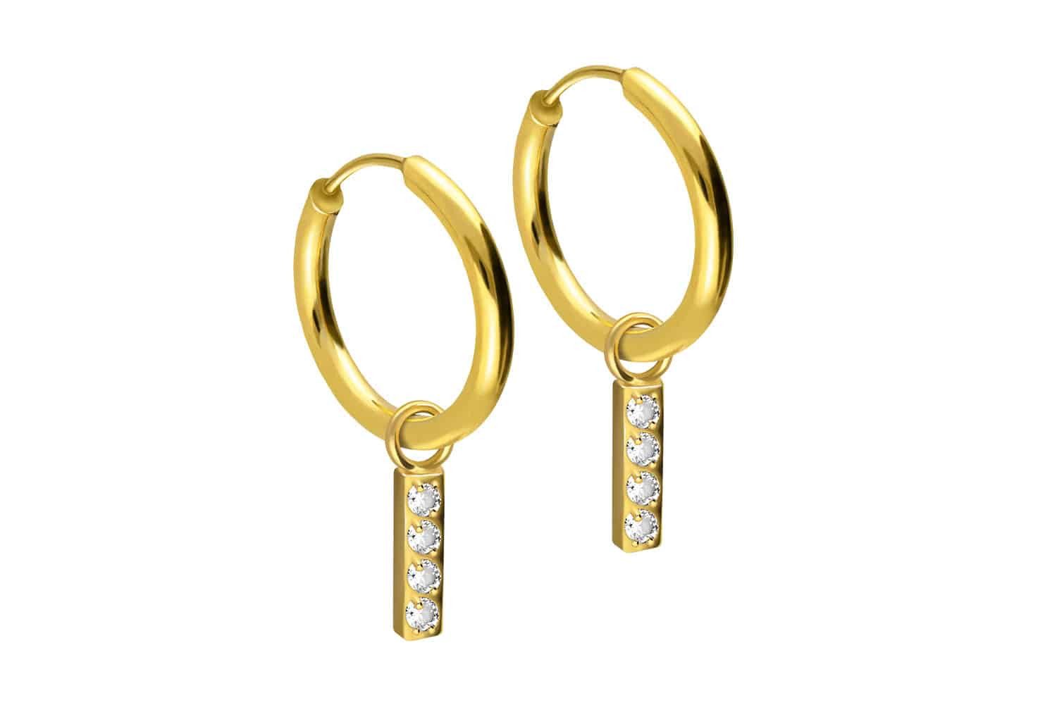 FILANGO Creolen-Set Chirurgenstahl Ohrclicker Creolen KRISTALLBALKEN günstig online kaufen
