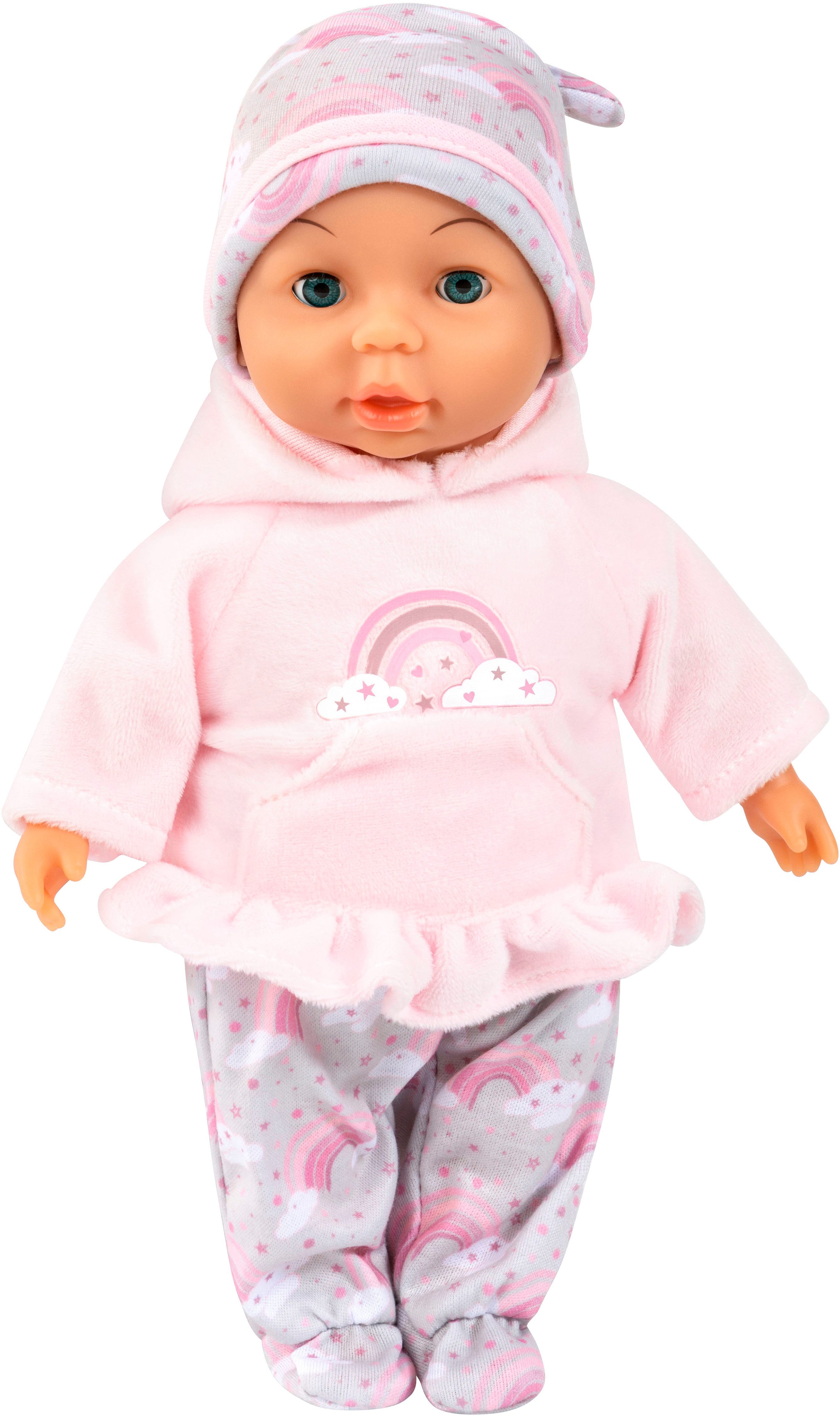 Bayer Babypuppe My First Baby, Regenbogen-Outfit, mit Schlafaugen