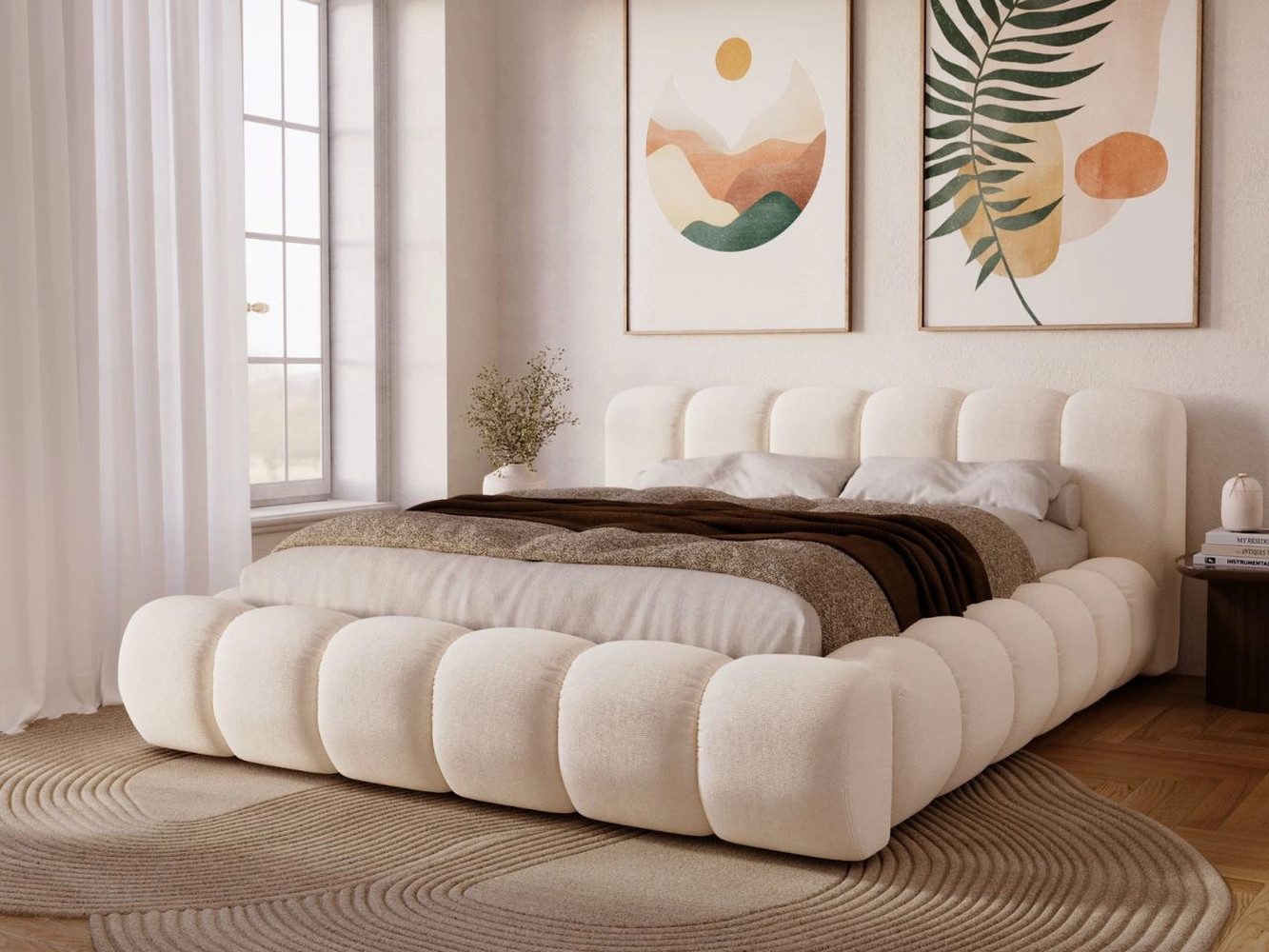 GrainGold Polsterbett mit Bettkästen DORIA, Modern Bett mit Kopfteil - 180x günstig online kaufen