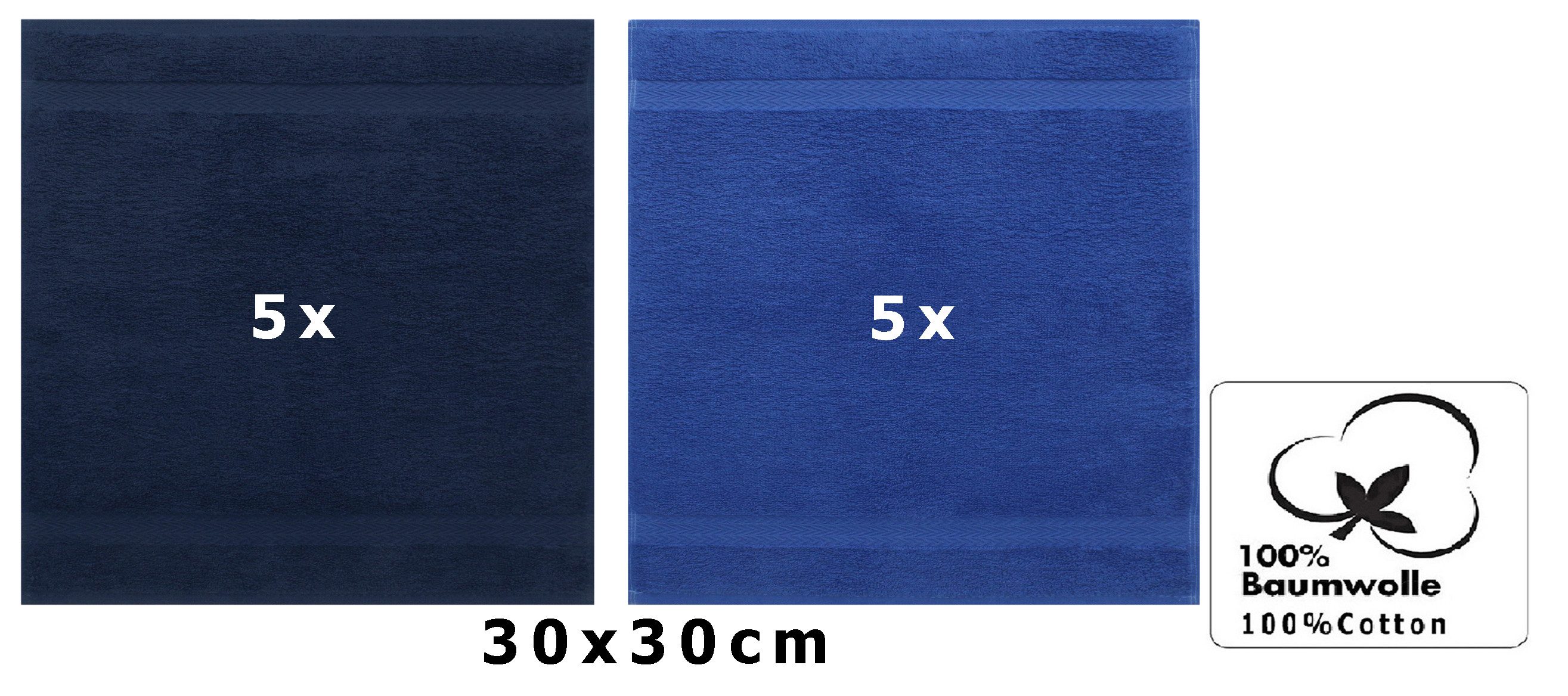 Betz Seiftuch 10 Stück Premium Seiftücher 30x30 cm Farbe dunkelblau und royalblau, (Set, 10-St)