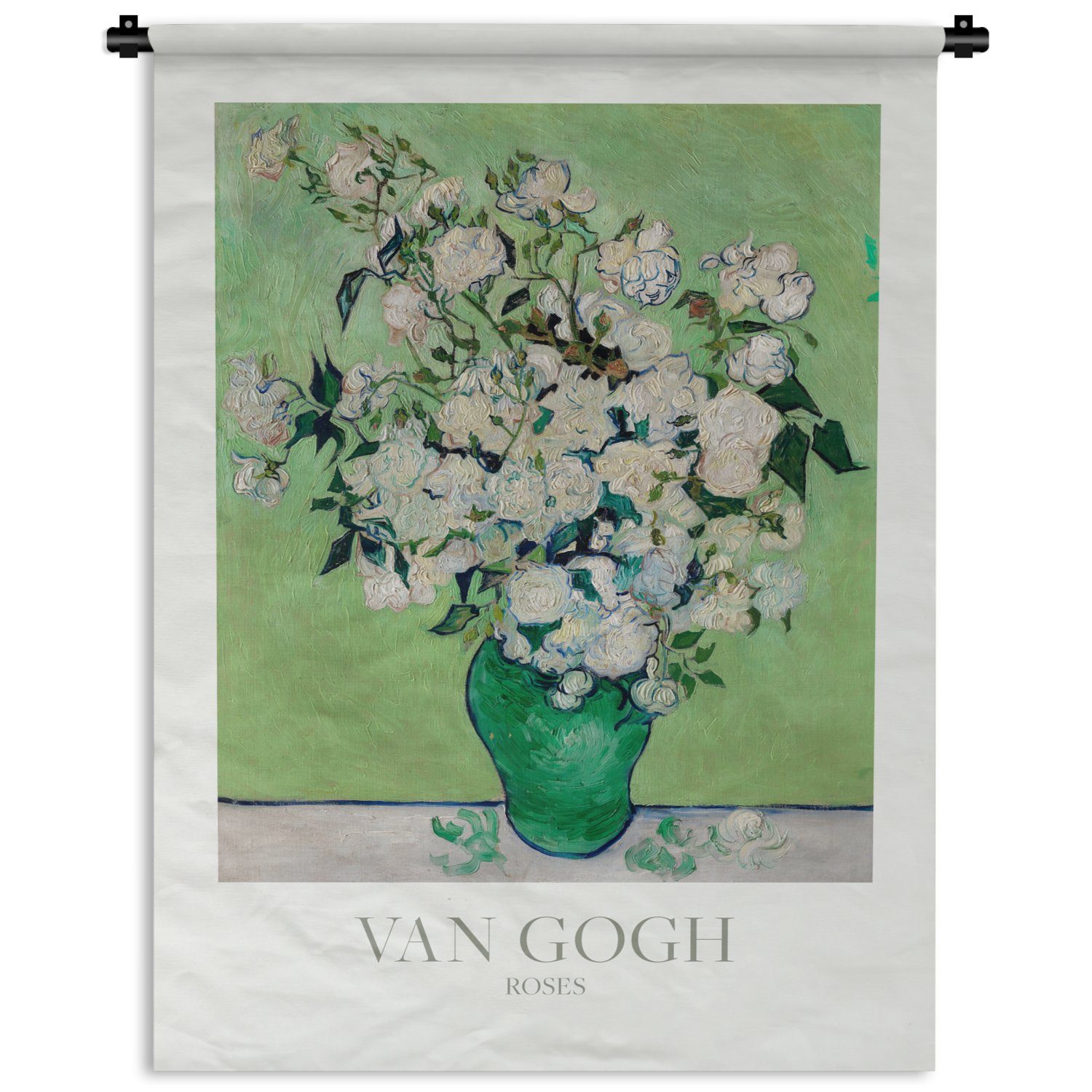 an Tapisserie, MuchoWow Van für Wanddekoobjekt - Gogh Grün Schlafzimmer Wohnzimmer, Blumen, Wand, Deko - - der Gemälde