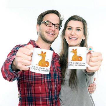Mr. & Mrs. Panda Kinderbecher Einhorn Fuchs - Weiß - Geschenk, Unicorns, Plastik Tasse, Fuchshorn, Kunststoff, Bruchfest