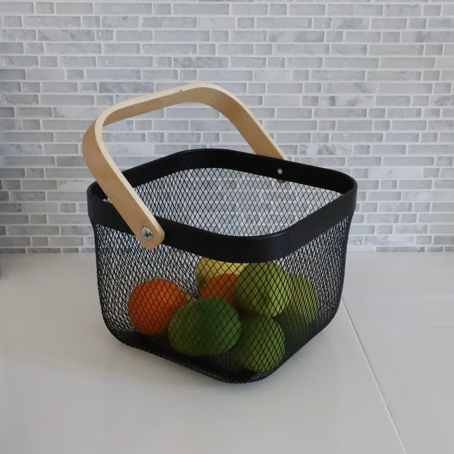 BURI Futterbehälter Aufbewahrungskorb schwarz Metall Obstkorb günstig online kaufen