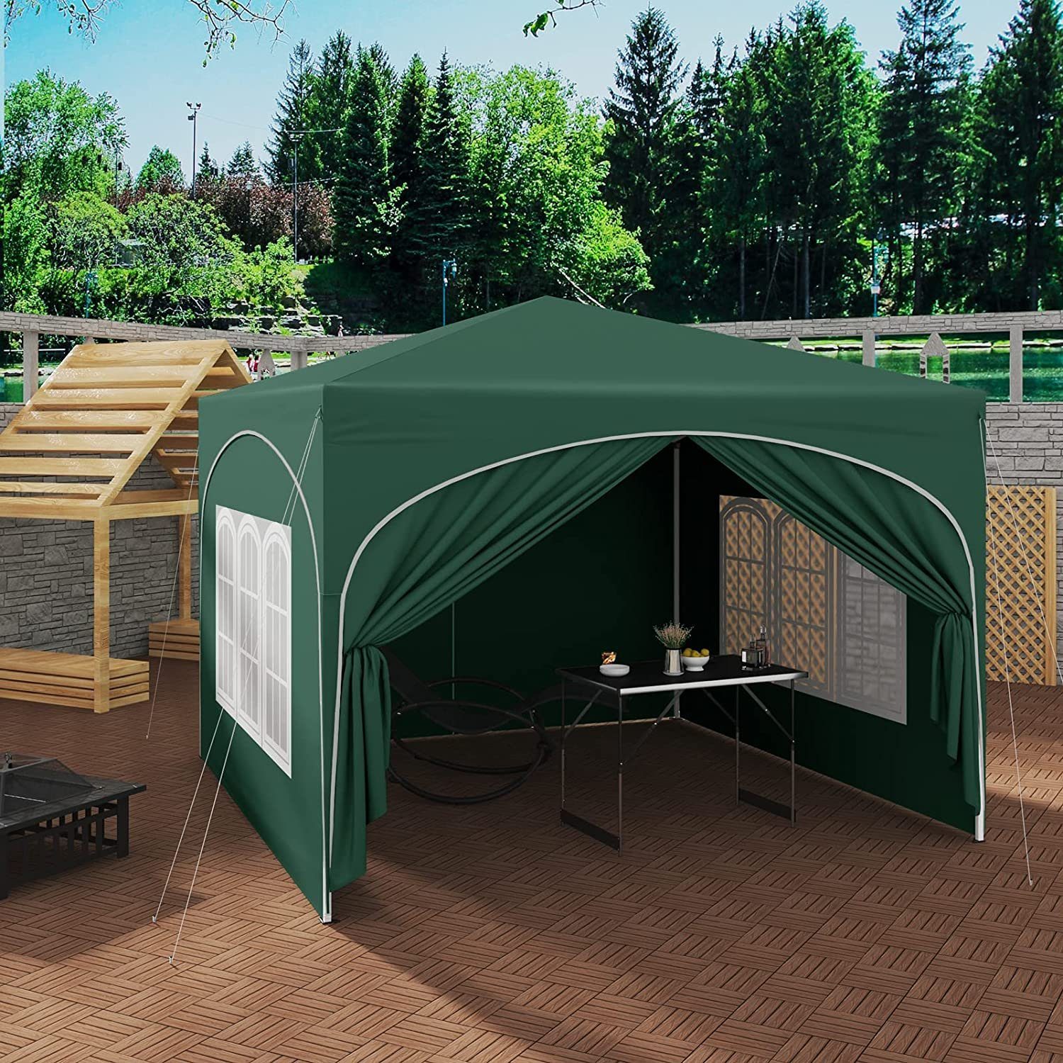 Woltu Faltpavillon, mit 4 Seitenteilen, 3x3 günstig online kaufen