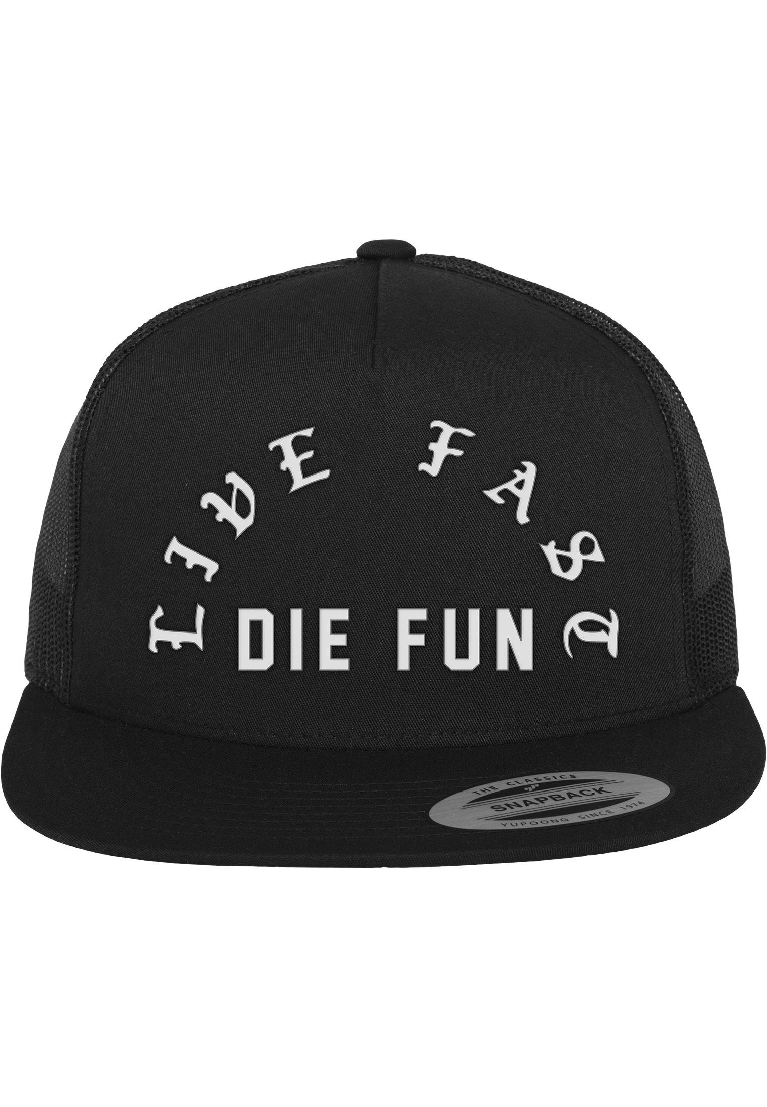 Flex Cap Merchcode Accessoires Famous Live Fast Die Fun Trucker Cap