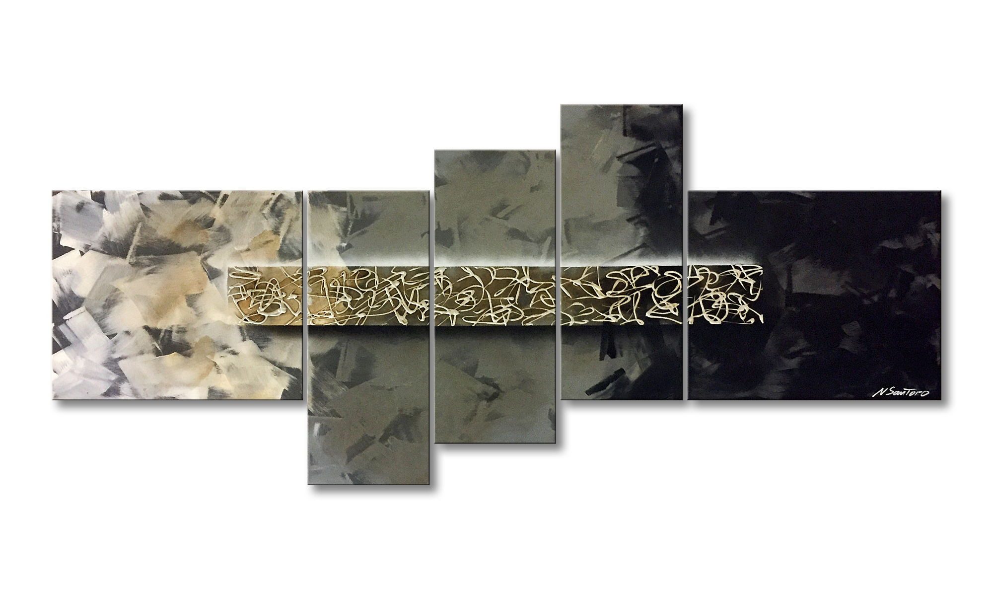 WandbilderXXL XXL-Wandbild Mystic Signs 210 x 90 cm, Abstraktes Gemälde, handgemaltes Unikat