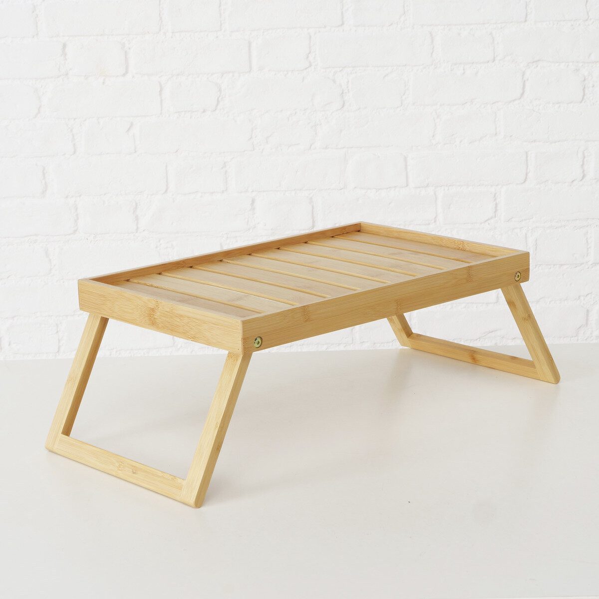 BOLTZE GRUPPE GmbH Tablett Frühstückstablett mit Beinen GOBI, 66 x 31,5 cm, Bambus