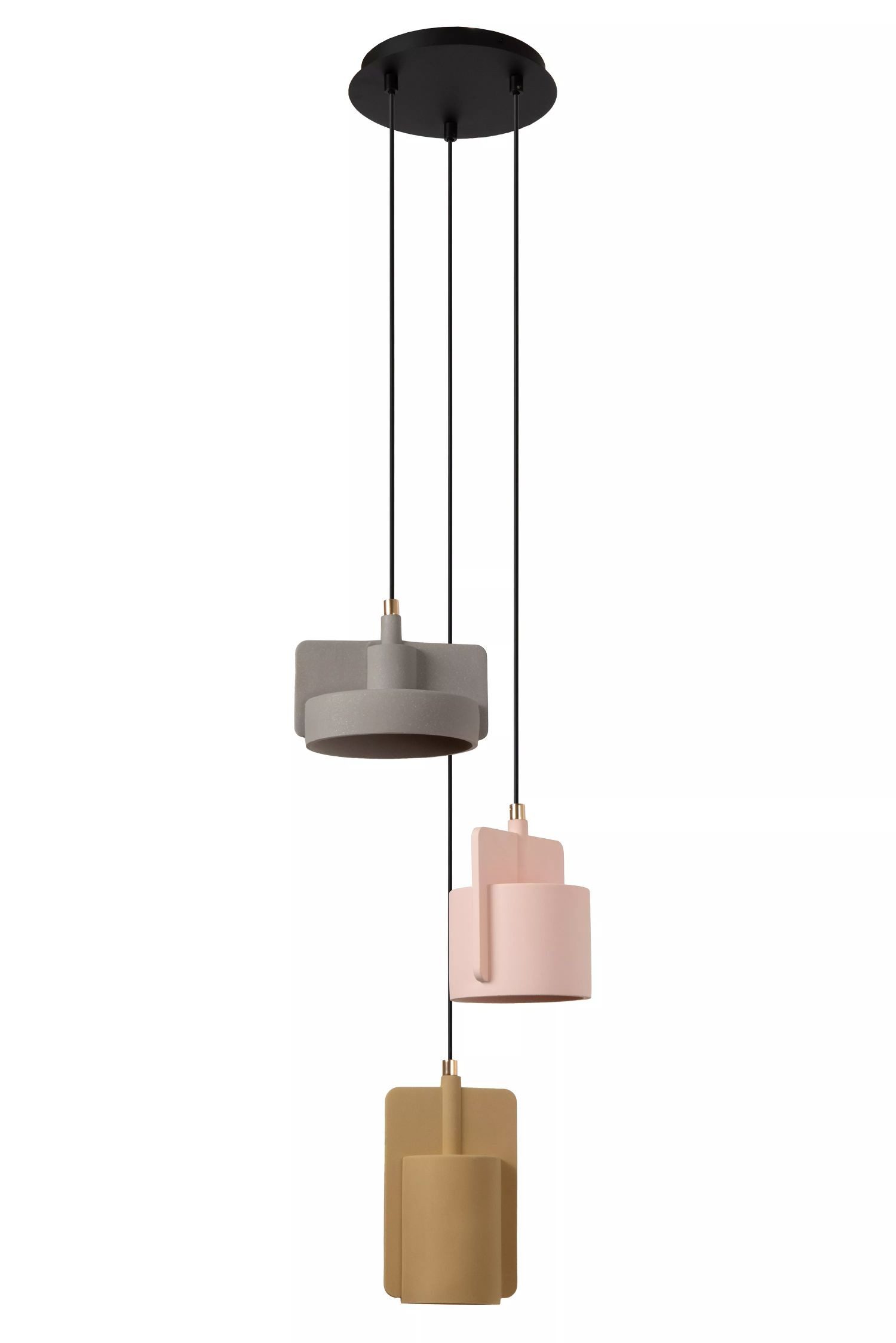 Licht-Erlebnisse Pendelleuchte NIRAL, ohne Leuchtmittel, Beton Beton E27 25 cm breit H: max. 120 cm Schwarz Gelb Rosa Grau