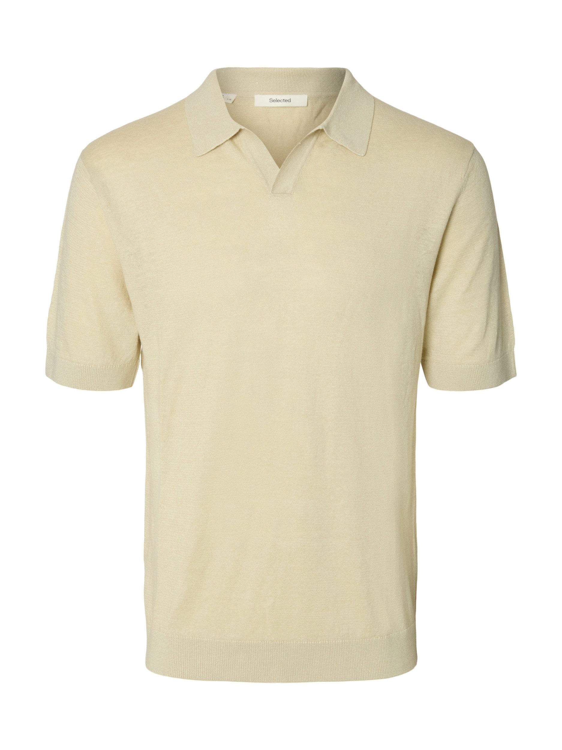 SELECTED HOMME Strickpullover SLHJERRY LINEN SS OPEN POLO