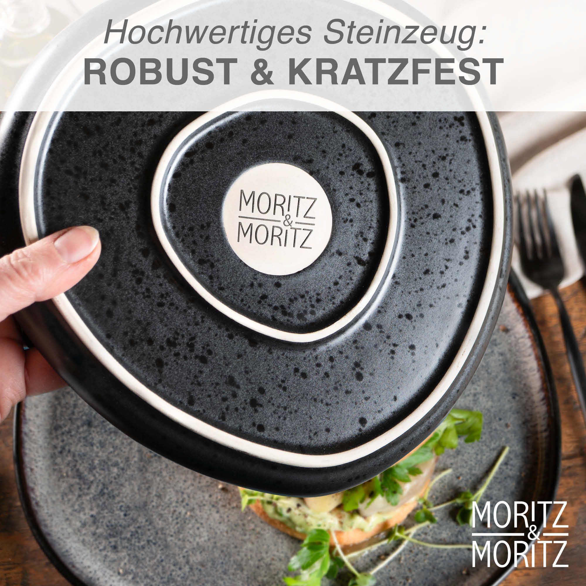 Moritz & Moritz Tafelservice ORGANIC Geschirrset 24tlg Grau (24-tlg), 6 Personen, Steinzeug, Kombigeschirr für 6 Personen – Bild 5 von 5