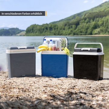 TZS FIRST AUSTRIA Elektrische Kühlbox 24L, Mini-Kühlschrank, 12V /230V Anschluss, 12-V-Stecker fürs Auto, für Camping, Festivals, Reisen, mit Kühl- und Warmhaltefunktion