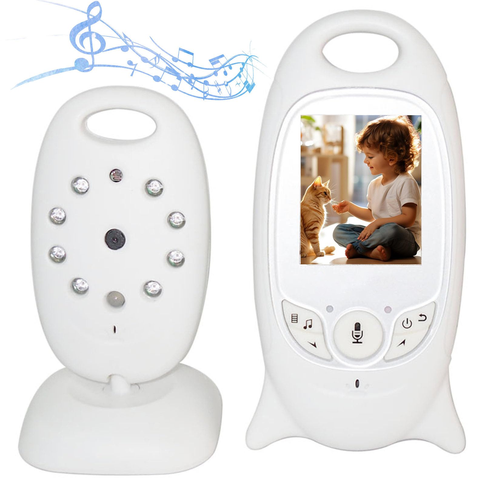 Babyphone Video-Babyphone mit Kamera, Nachtsicht, Temperaturüberwachung