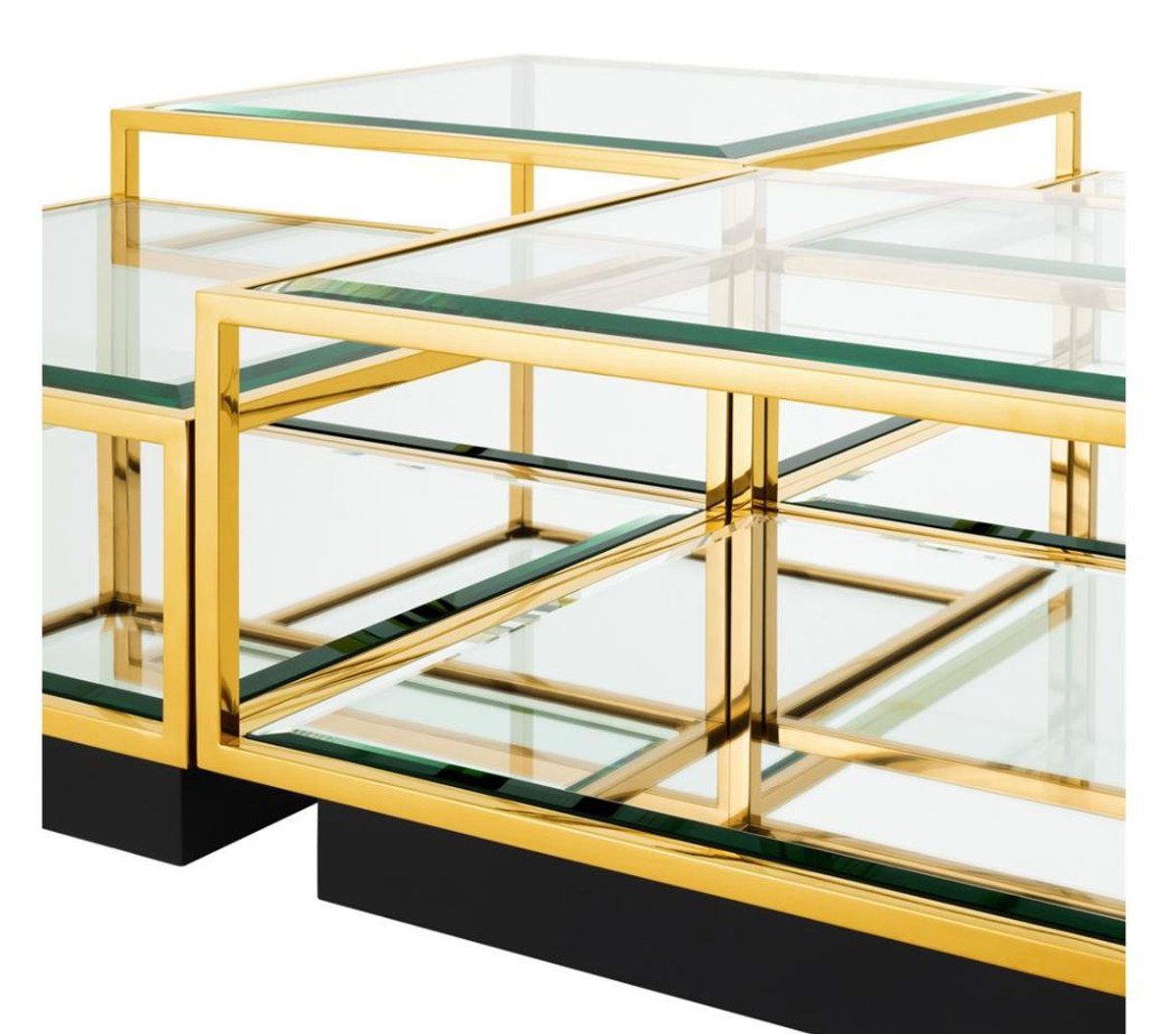 Gold Tisch Couchtisch Luxus Couchtisch 4er Deco - Salon Padrino Casa Set Art