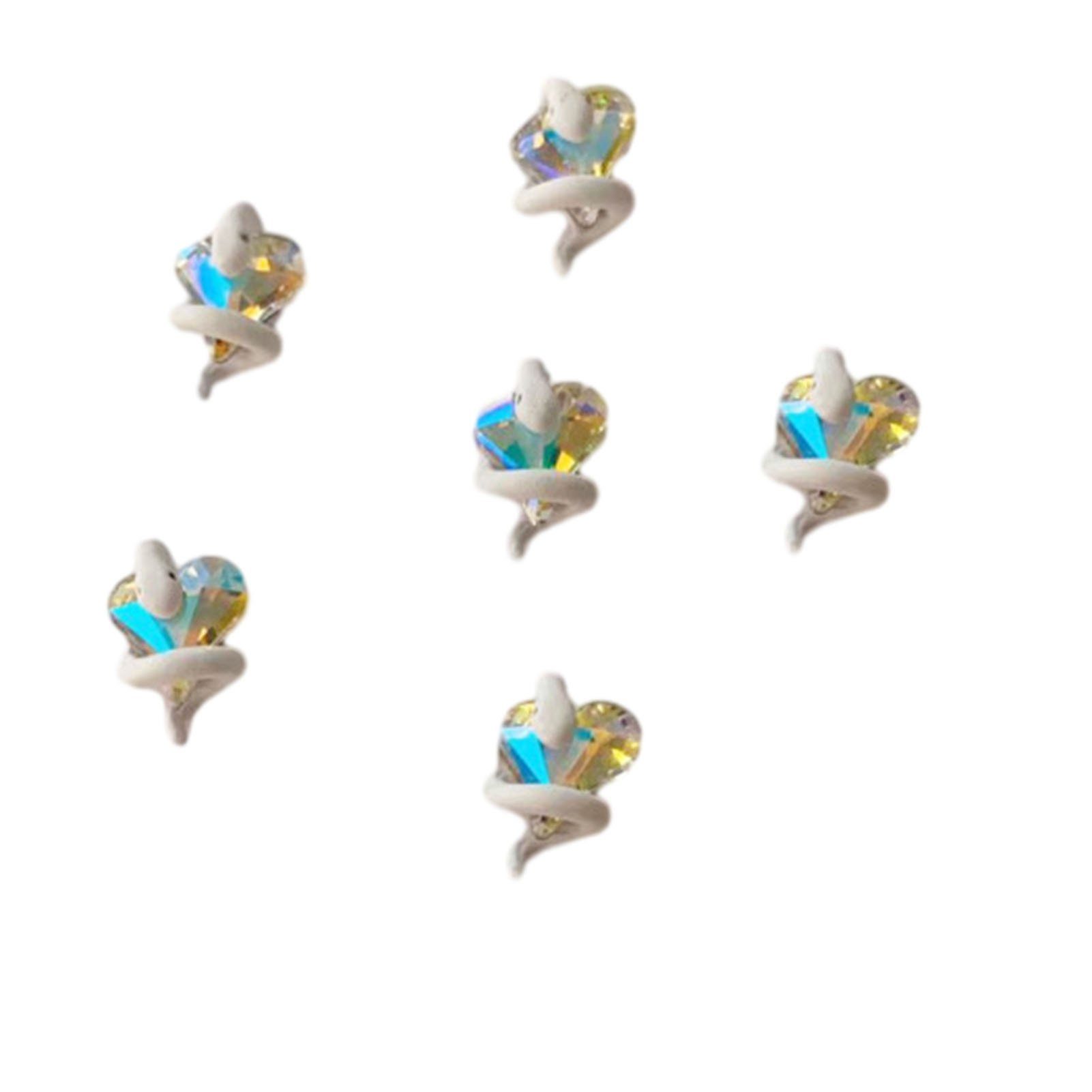 Nageldesign Nagelaccessoires Dekoration Modische B Nail Snake-Diamond Blusmart white snake Art Zarte Zubehör