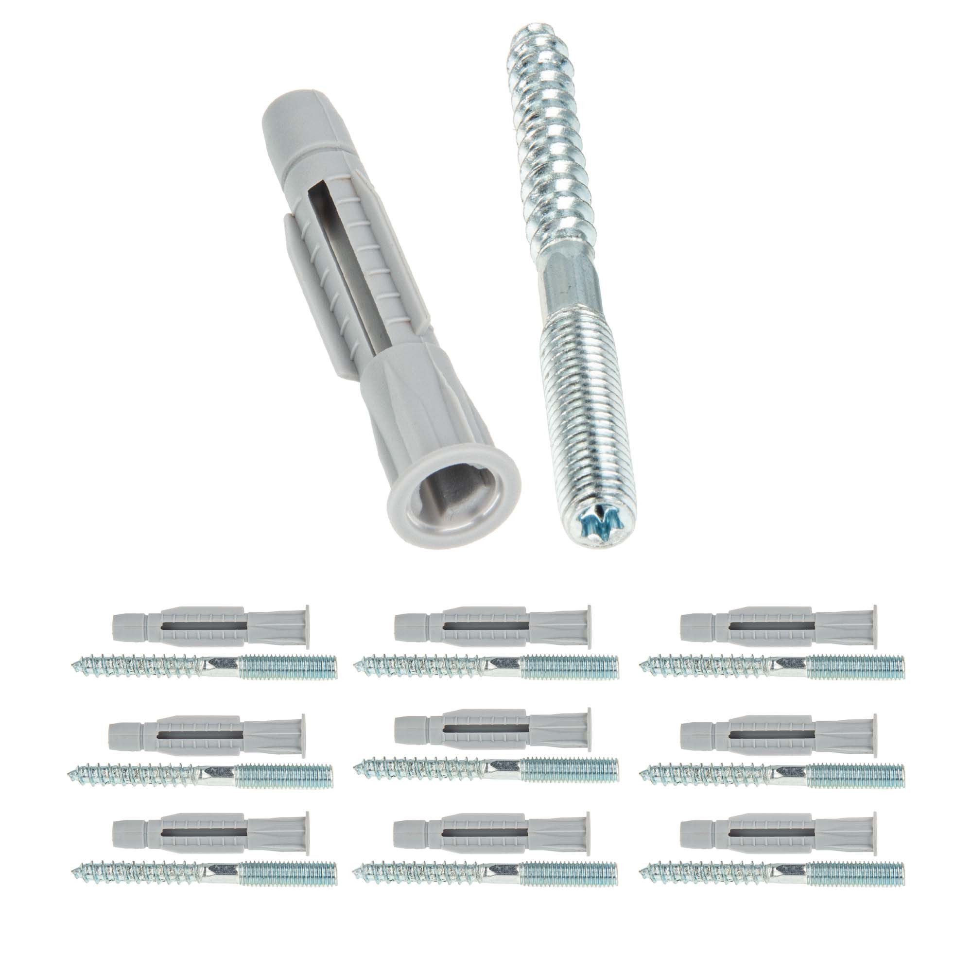 tecuro Stockschraube Stockschraube M8 / M10 - Stahl verzinkt, mit Universal Hohlraumdübel